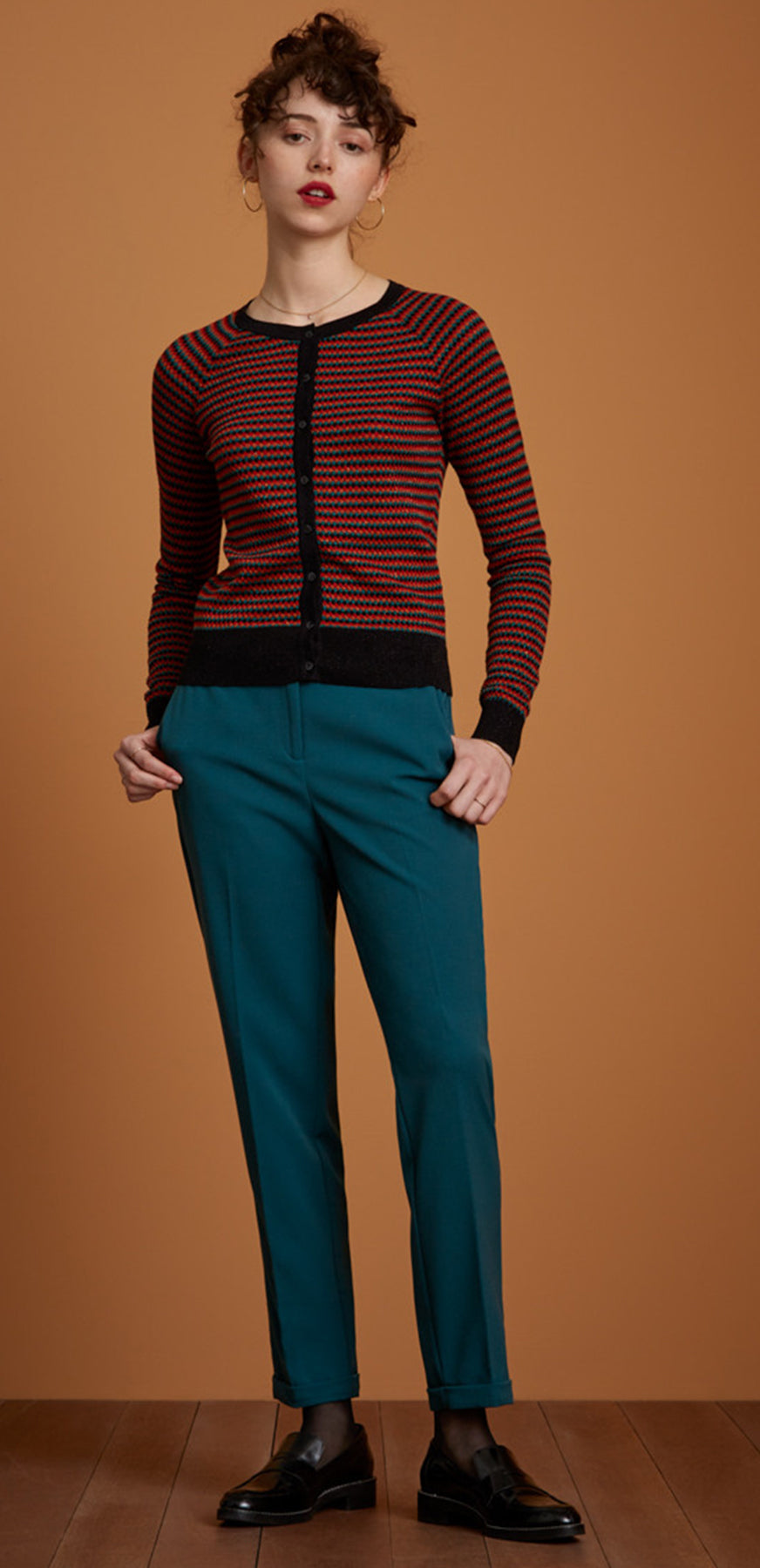 King_Louie_ANN_BROADWAY_Vintage_Regular_Waist_TWILL_HOSE_Trousers_Petrol_killer_kirsche_2