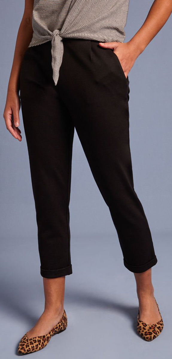 King_Louie_ANN_Vintage_PLAIN_High_Waist_Woven_Crepe_PANTS_Hose_Schwarz-2