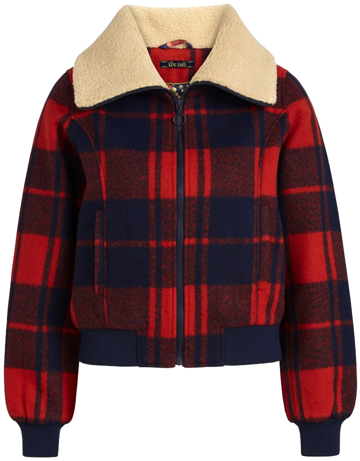 King_Louie_ARIZONA_RIVERA_Vintage_TARTAN_Check_KRAGEN_Teddy-Kragenl_Coat_JACKET_Jacke_killer_kirsche_0
