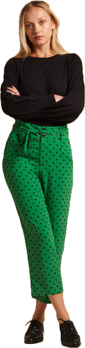 King_Louie_AVAH_Polka_Dot_PUNKTE_High_Waist_PABLO_PANTS_Hose_Gruen-1dXs9Q9nkYVg2L