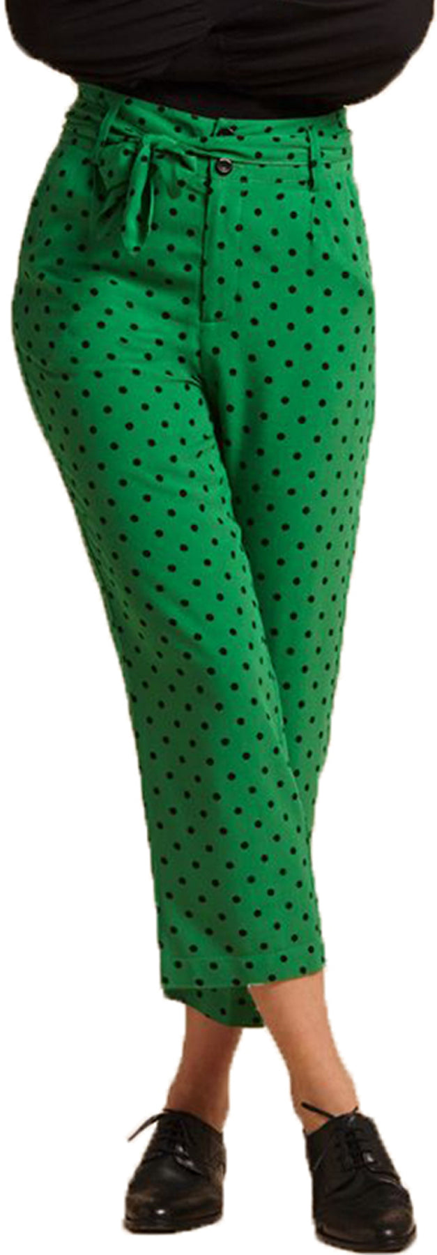 King_Louie_AVAH_Polka_Dot_PUNKTE_High_Waist_PABLO_PANTS_Hose_Gruen_killer_kirsche