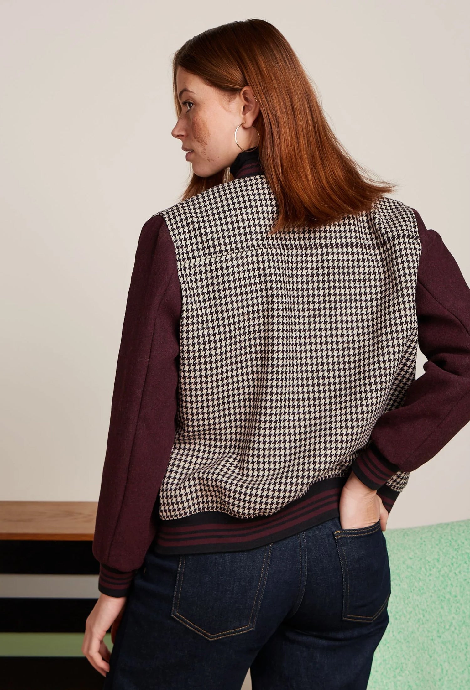 King_Louie_BEA_FOOLERY_Vintage_HOUNDSTOOTH_Hahnentritt_BASEBALL_Collegejacke-2