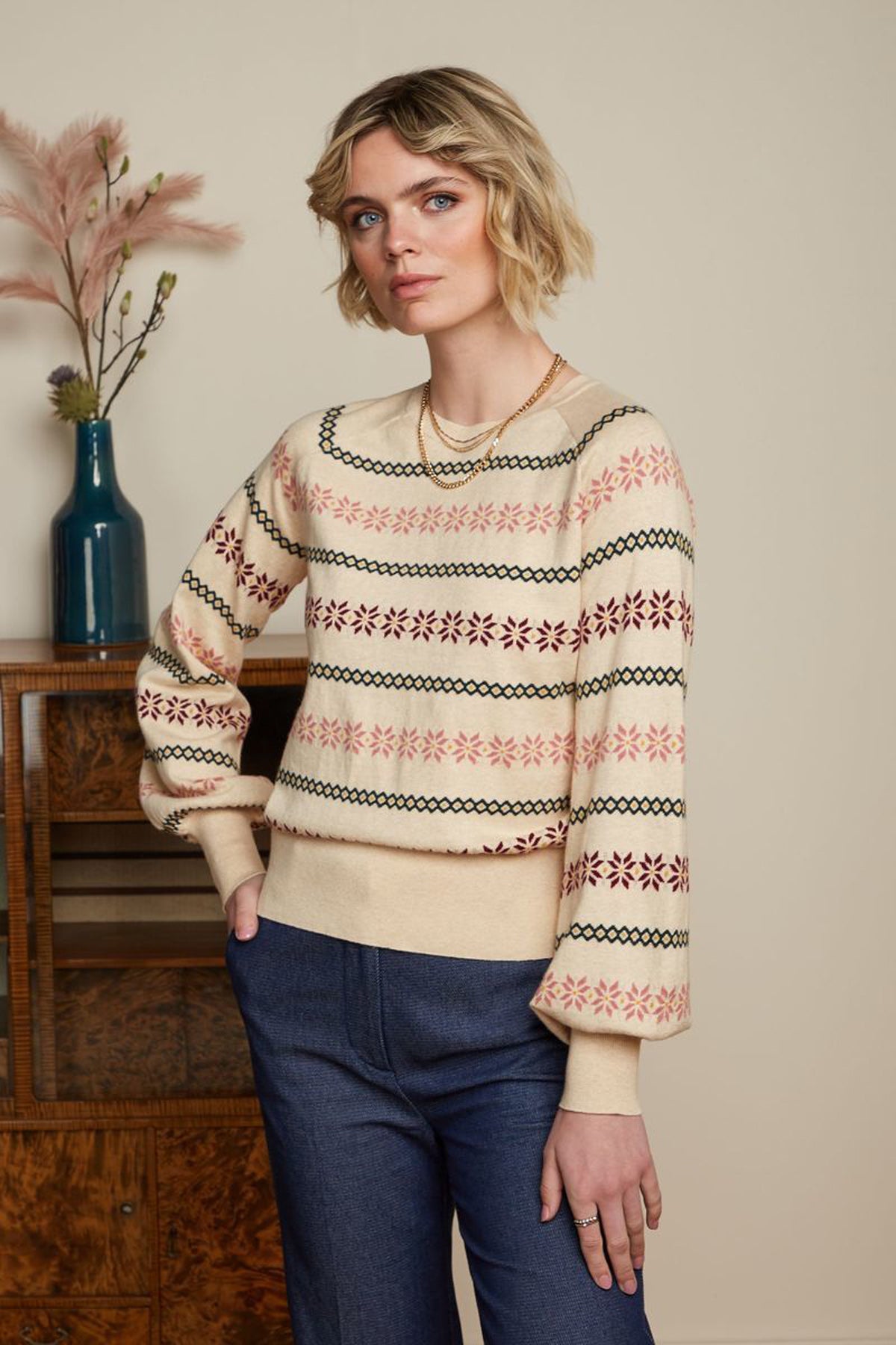 King_Louie_BELL_TOP_MOLENA_Fair_Isle_Vintage_Ballonaermel_PULLOVER_Cream-2WY7qDHcqzHnKA