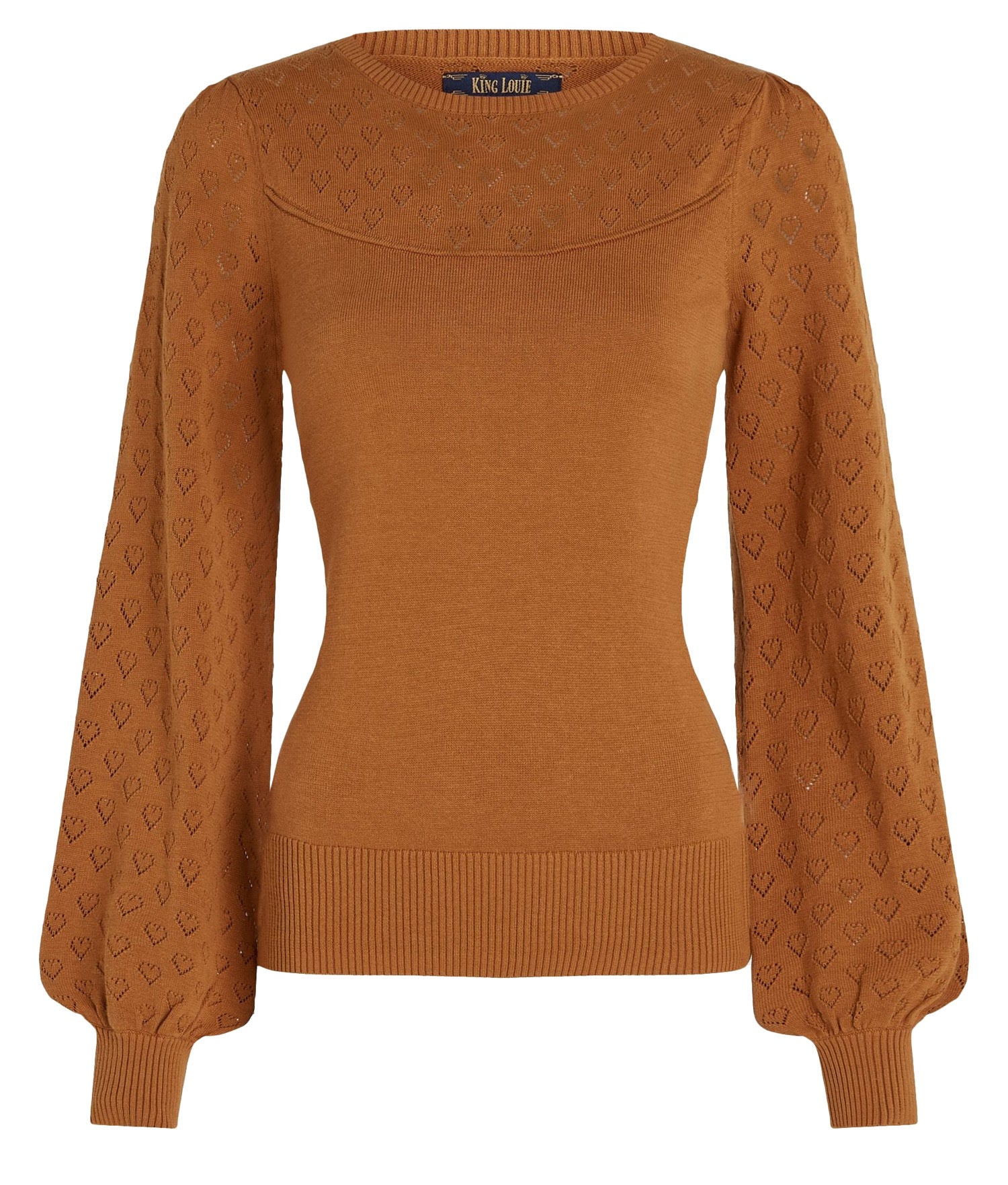 King_Louie_BELL_YOKE_Vintage_Heart_Ajour_Lochmuster_Ballonaermel_PULLOVER_Oberteil_-_Maple_Orange-3x7UrvXBo0cTDq