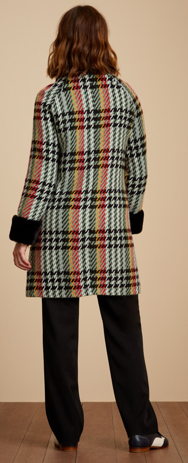 King_Louie_BONNIE_LEMAIRE_CHECK_Hahnentritt_KARO_Kunstpelz_MANTEL_Coat_killer_kirsche_3