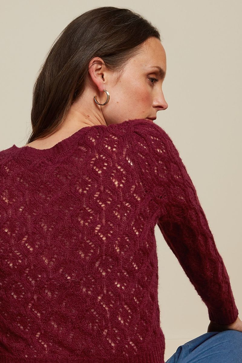 King_Louie_CARDI_PUFF_BORGO_Langarm_Lochmuster_Strickjacke_CARDIGAN_-_Bordeaux_Killer_Kirsche-3ETGuree21mxci
