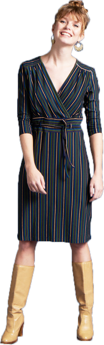 King_Louie_CECIL_Vintage_STREIFEN_Striped_V-NECK_Pencil_Dress_KLEID-27pKrg3uQrkqvb