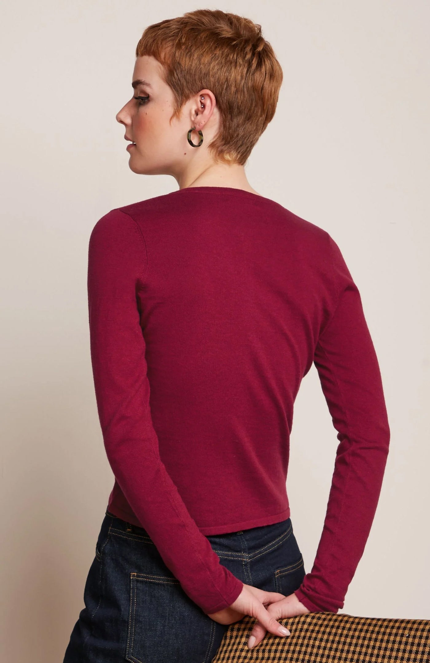 King_Louie_COCOON_VINTAGE_Langarm_Roundneck_Knit_Strickjacke_CARDIGAN_-_Weinrot-2