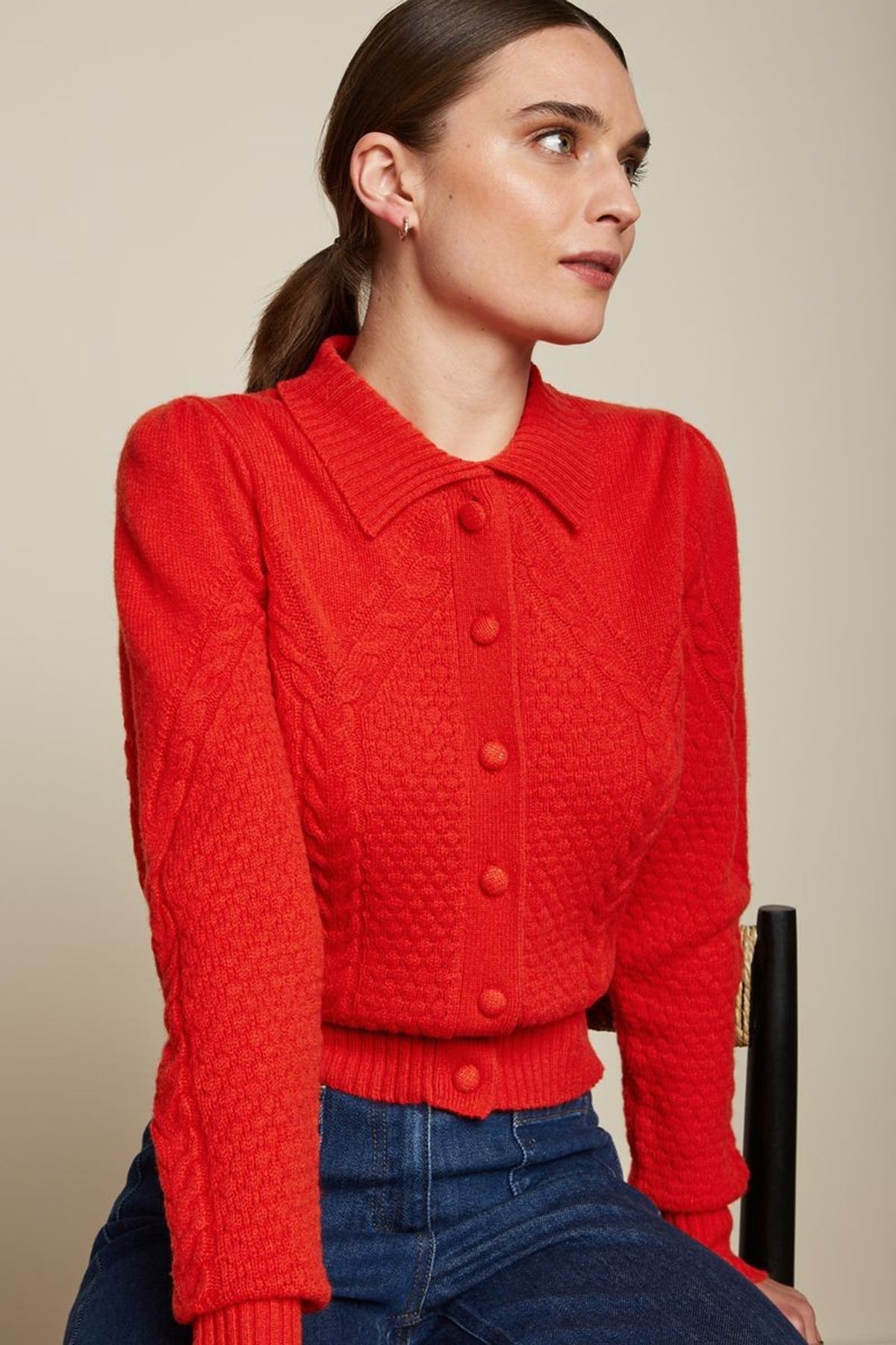 King_Louie_COLLAR_ORNELLIA_Zopfmuster_Langarm_60s_CARDIGAN_Strickjacke_-_Fiesta_Red_killer_kirsche_1