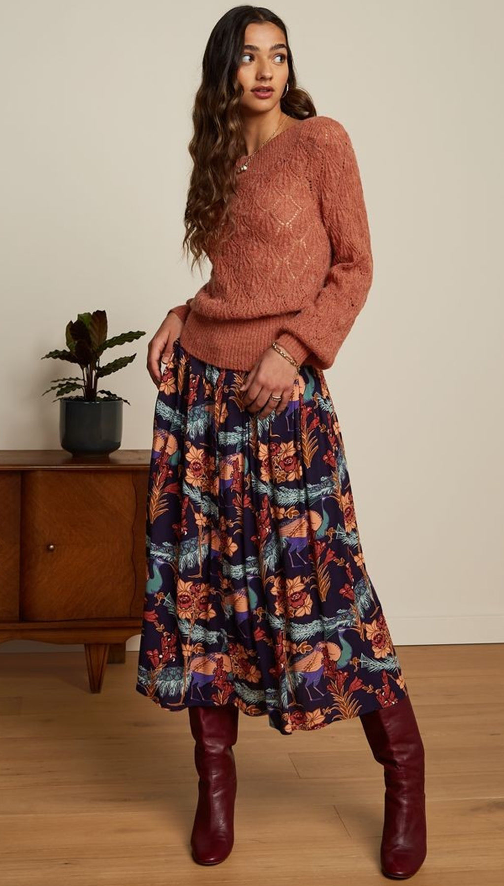 King_Louie_ERIN_BELL_TOSCA_Lochmuster_ALPAKA_Langarm_PULLOVER_Oberteil_-_Spicy_Brown_killer_kirsche_2