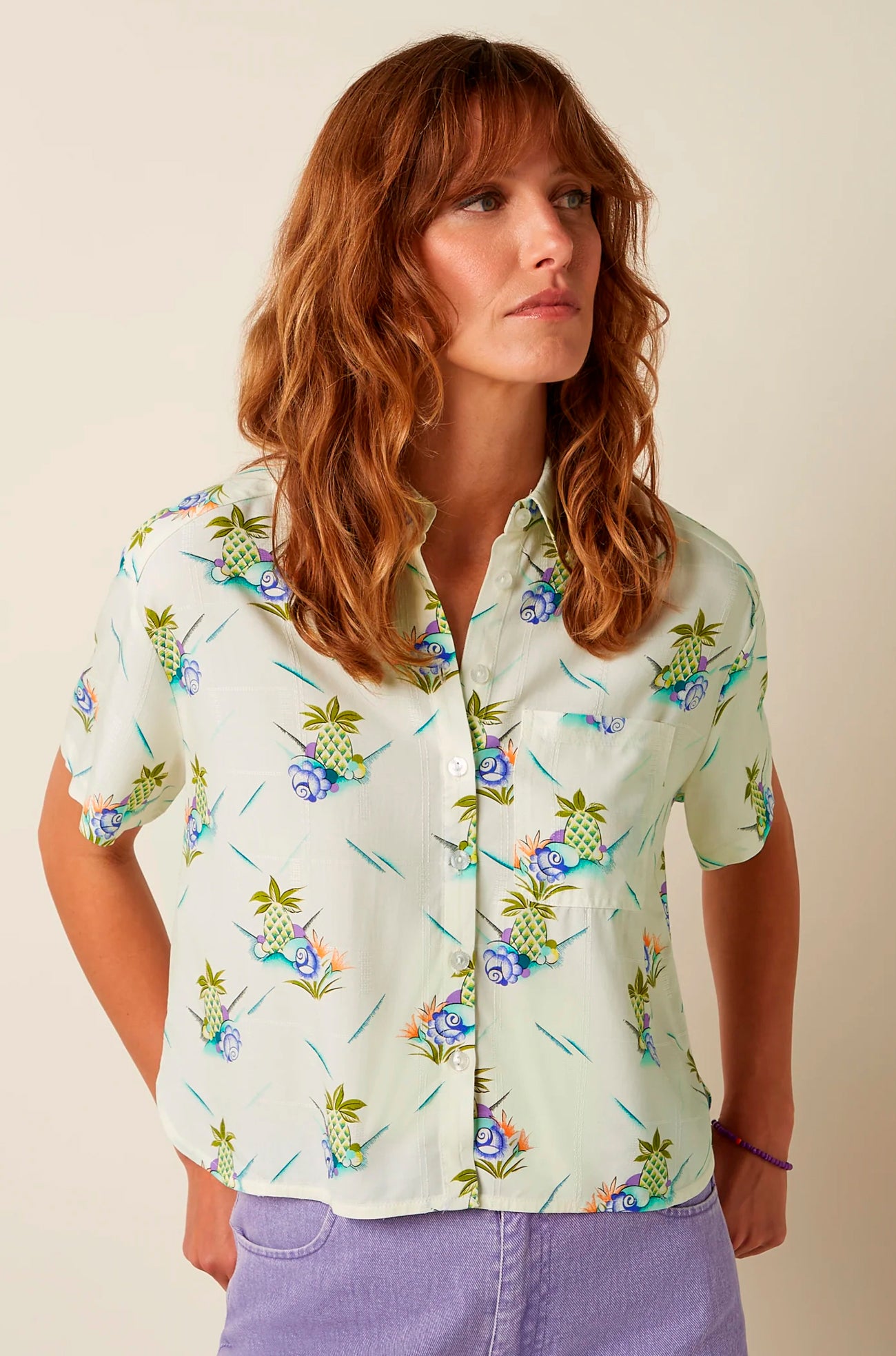 King_Louie_EVELINA_COLADA_Vintage_Pineapple_Tropical_Vibes_Hawaii_BLUSE_Oberteil_-_Ice_Cream-1