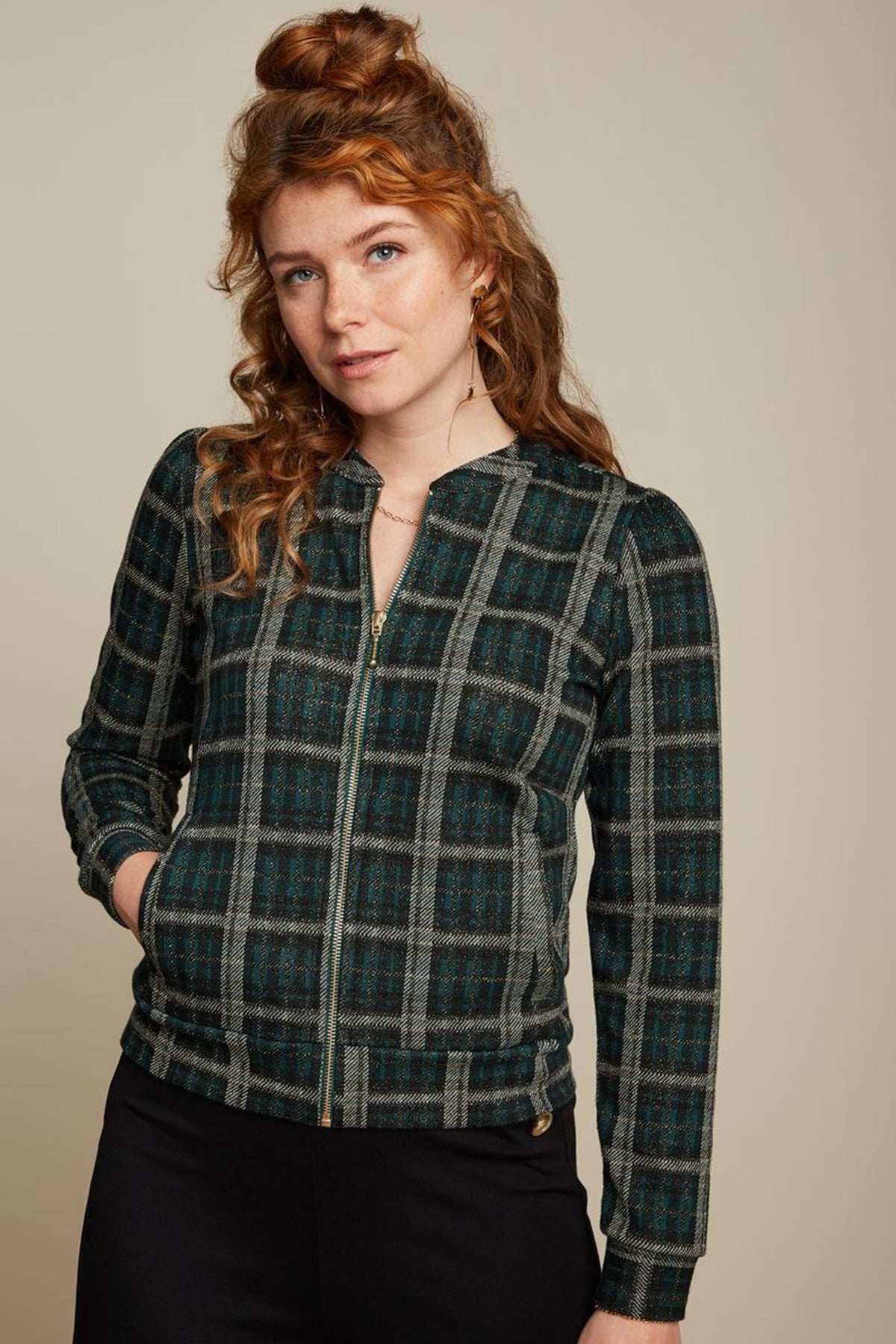 King_Louie_IRIS_SANTIAGO_CHECK_Vintage_TARTAN_Glitzer_Karo_Zipper_JACKET_killer_kirsche_1dCHX5lb0TNt9R