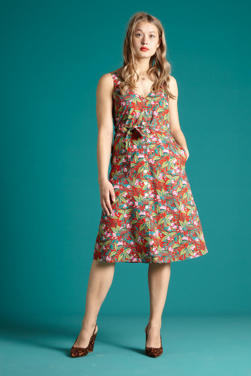 King_Louie_Ines_V-Neck_Dress_Salina_50s_TROPICAL_Sailor_Blumen_traeger_DINER_Kleid_killer_kirsche_2