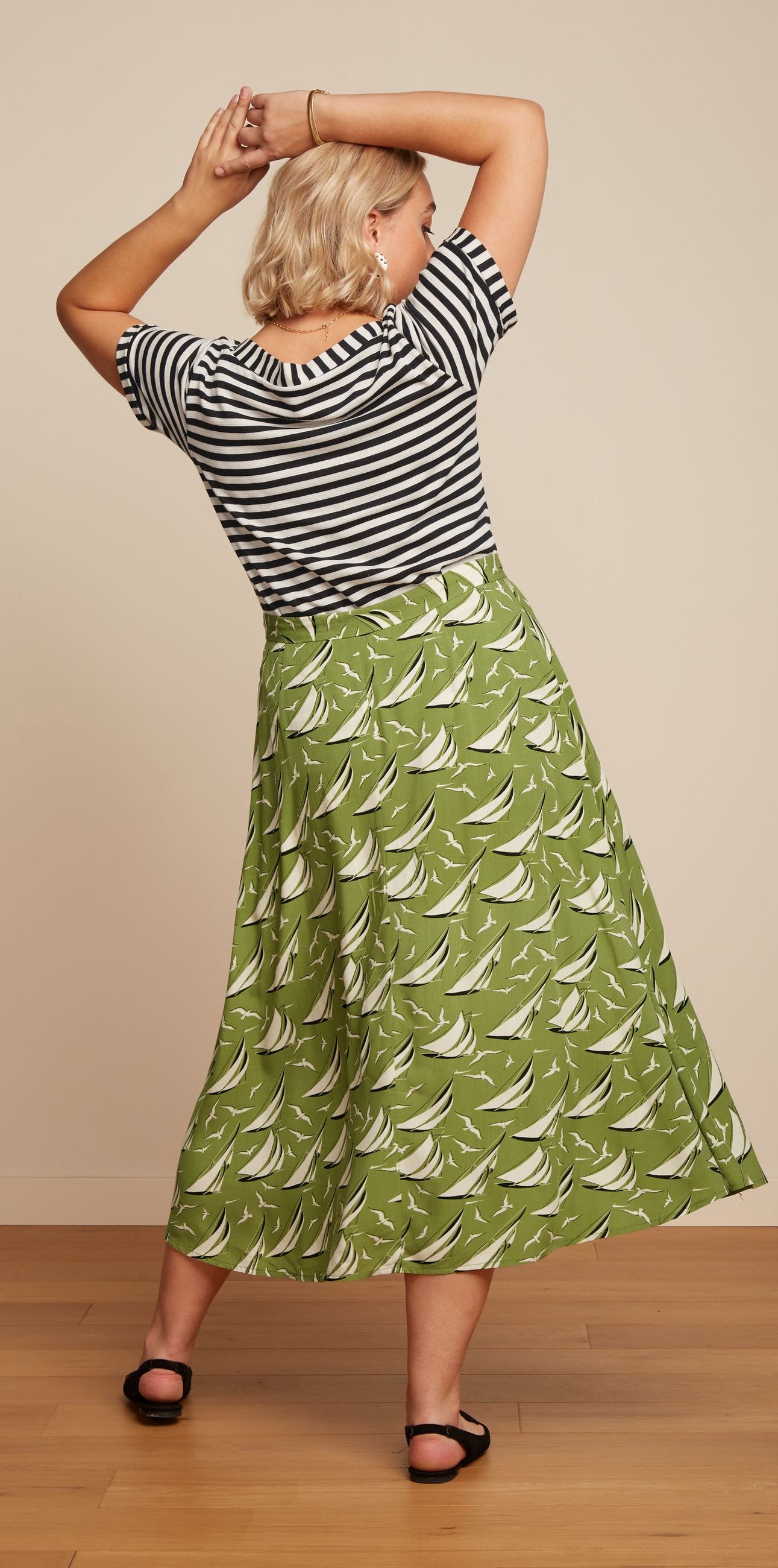 King_Louie_JUDY_MIDI_Vintage_Tie_Nautical_Sailor_Ship_Bateau_ALinie_SKIRT_Rock-8