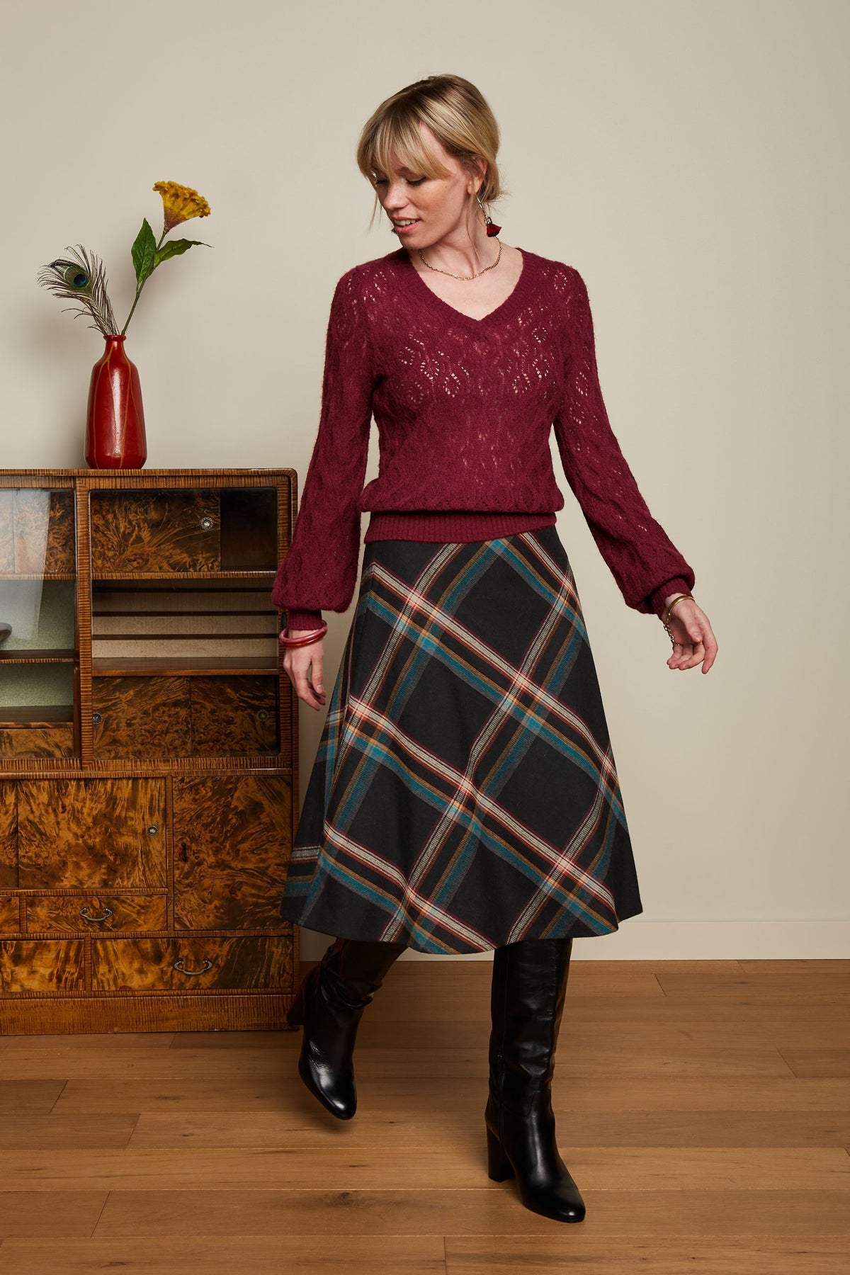 King_Louie_JUNO_SERA_Vintage_CHECK_Karo_Tartan_ALinie_SKIRT_Rock-2