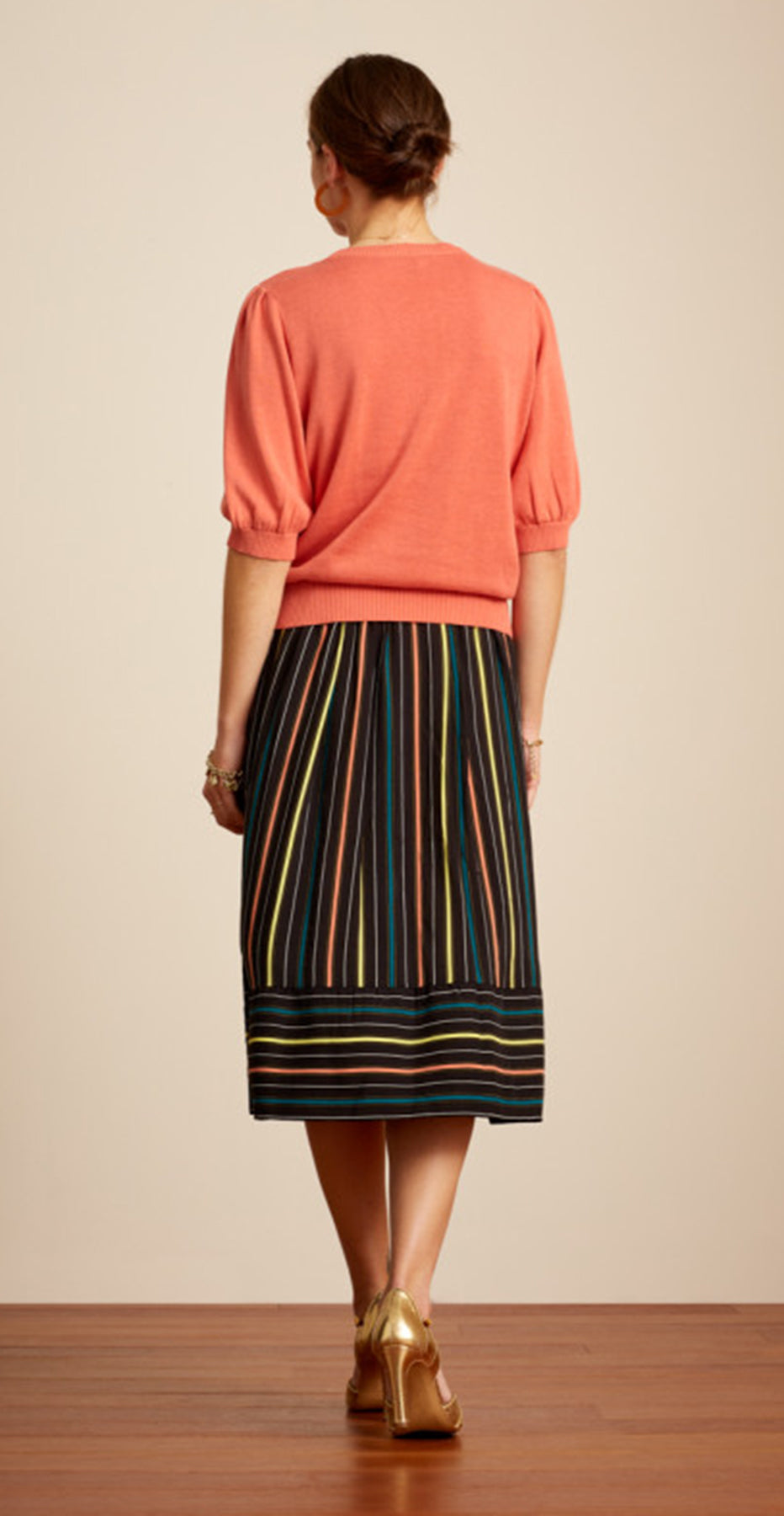 King_Louie_LAYLA_Oleo_Stripe_STREIFEN_Retro_High_Waist_A-LINIE_ROCK_Swing_Skirt_Killer_Kirsche-3