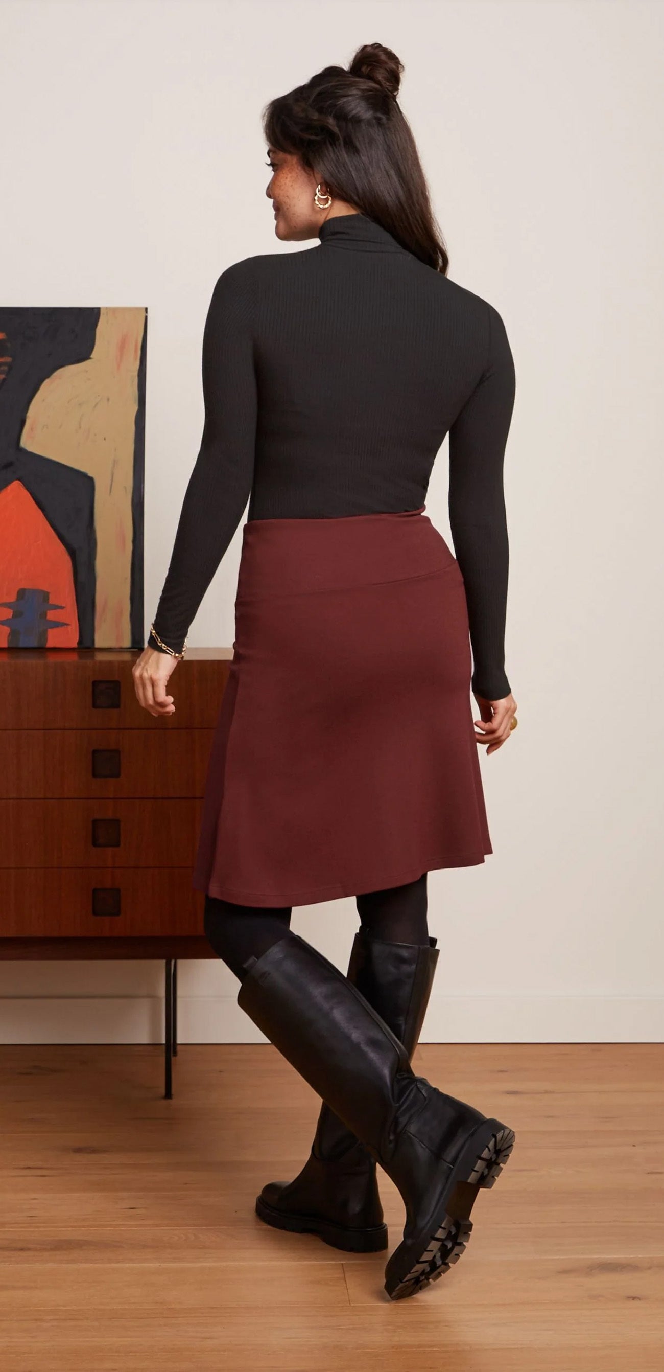 King_Louie_MILANO_UNI_Classic_BORDER_SKIRT_Vintage_A-Linie_ROCK__Skirt_-_Beet_Red-3