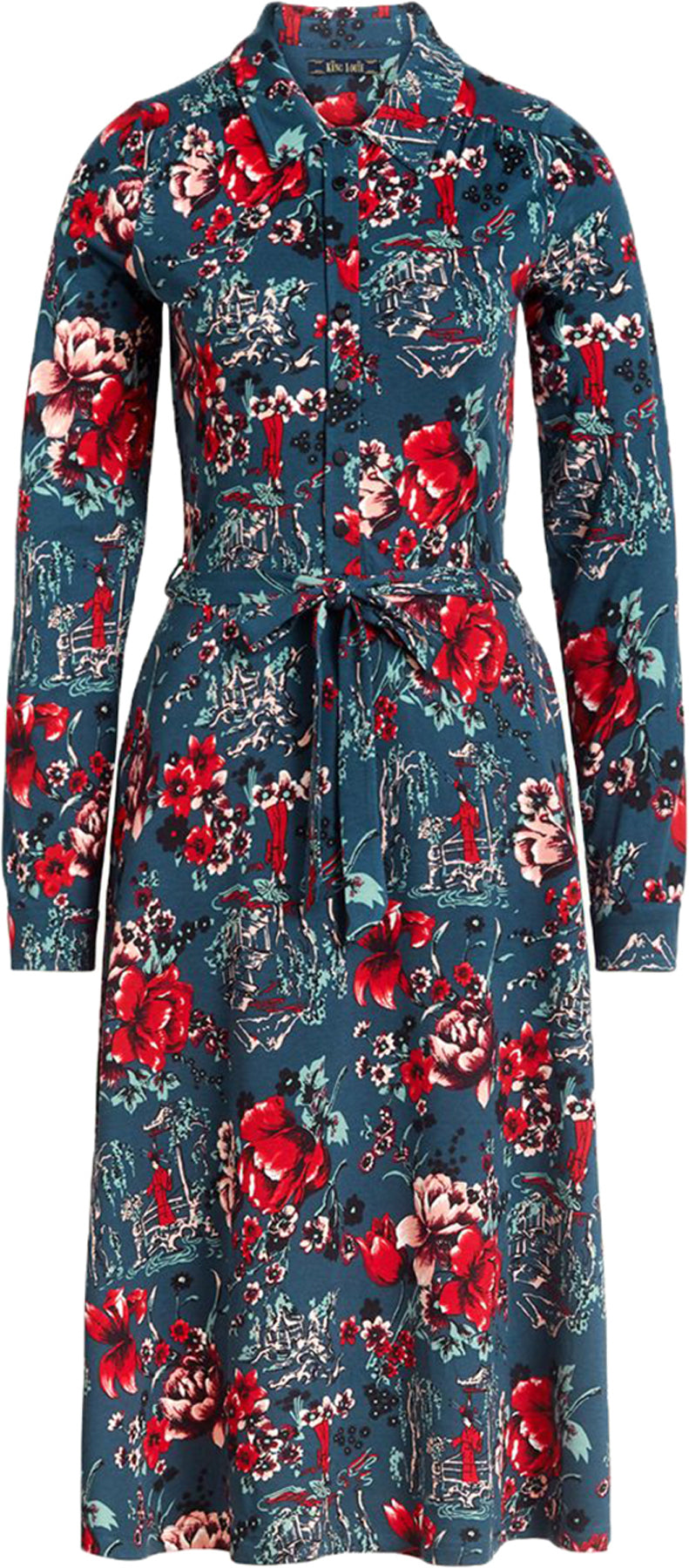 King_Louie_OLIVE_HARAJUKU_Kirschblueten_FLORAL_Langarm_A-Linie_Dress_KLEID_killer_kirscheYVfCSLAek5ICn