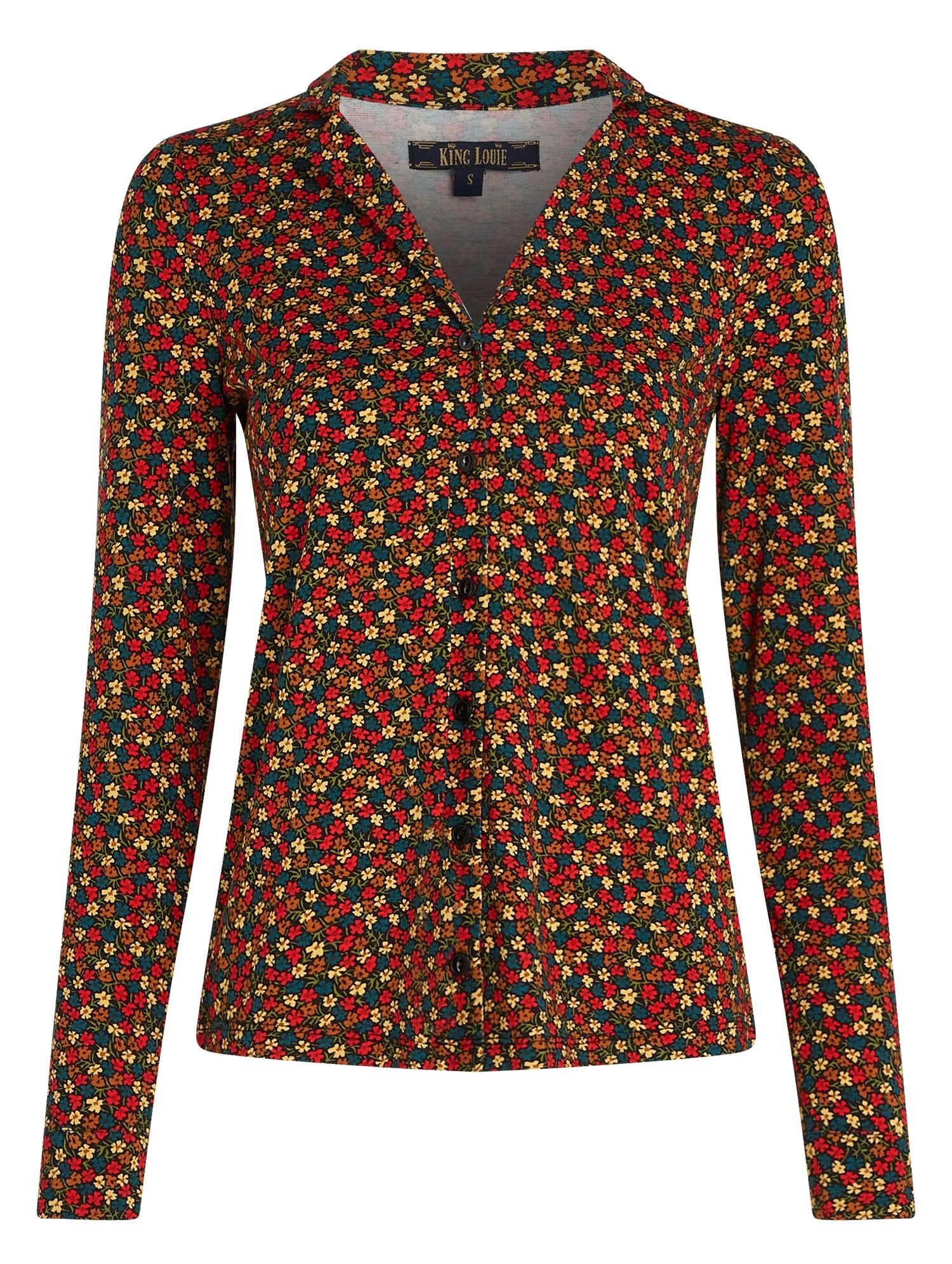 King_Louie_PATTY_FLAMINGA_Vintage_FLORAL_Blueten_V-Neck_Langarm_HEMDBLUSE_Oberteil-4