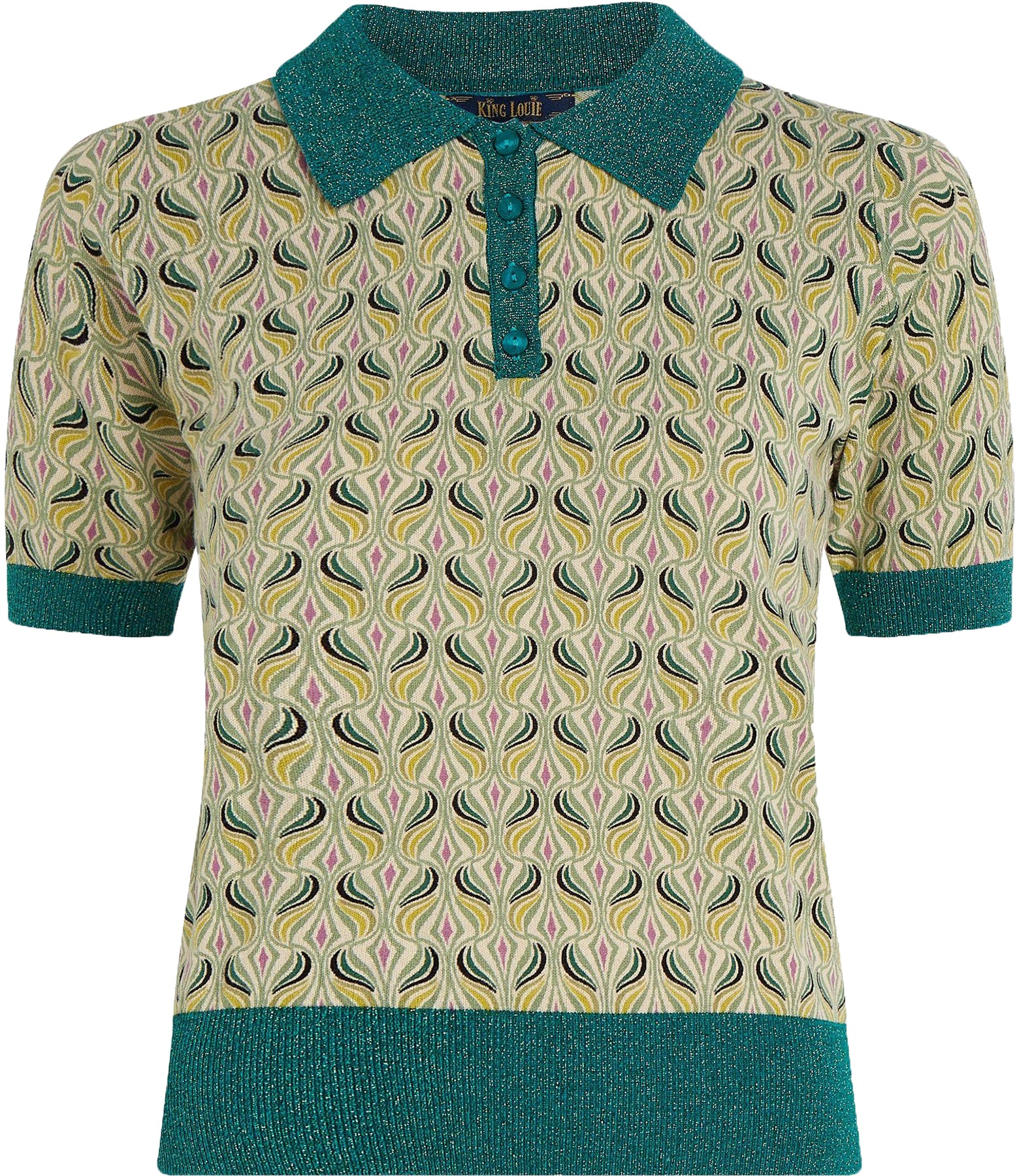 King_Louie_POLO_LA_SAPE_Retro_Muster_GLITZER_Kurzarm_FEINSTRICK_SHIRT_Oberteil_Killer_Kirsche-1MnVCHwvyk3Mvu