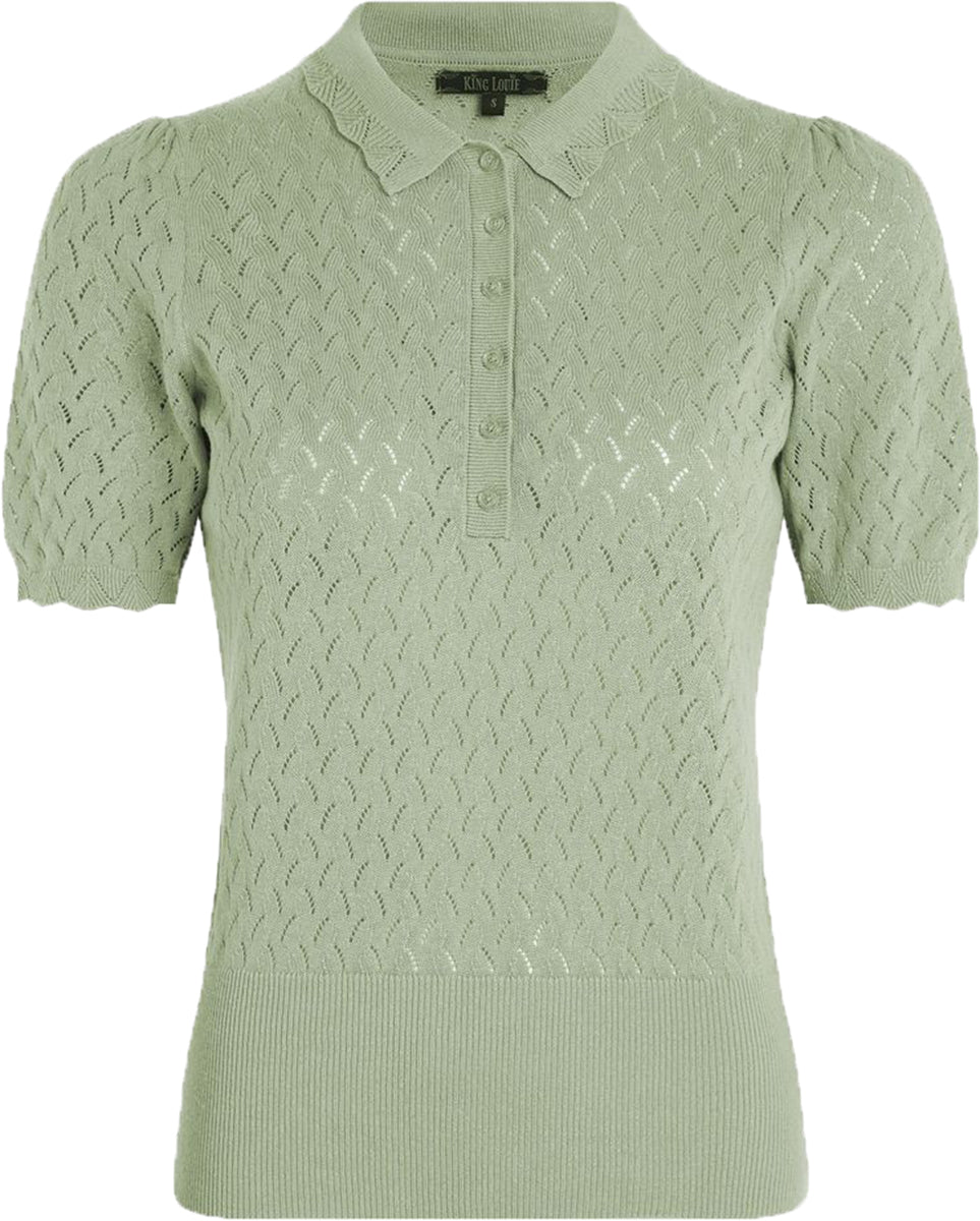 King_Louie_POLO_ROCKY_AJOUR_Retro_Lochmuster_STRICKSHIRT_Oberteil_-_Foam_Green_Killer_Kirsche-1