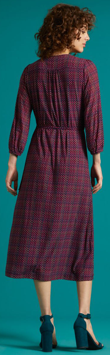 King_Louie_RIKA_Mini_Polka_Dot_KARO_Check_V-Neck_WICKELKLEID_Wrap_Dress-3