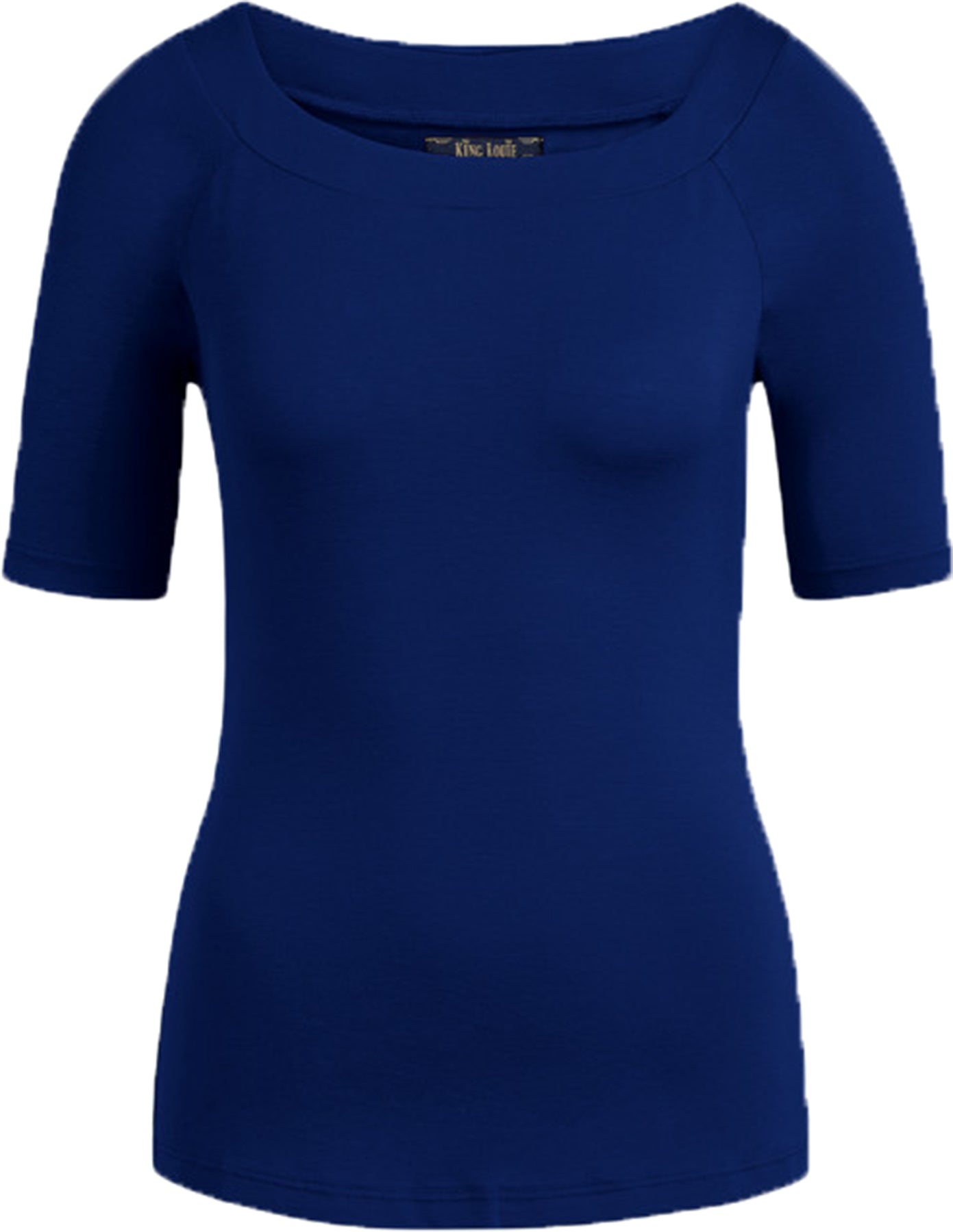 King_Louie_SARAH_Retro_HALBARM_Rundhals_BASIC_SHIRT_Oberteil_TOP_Dunkelblau_Killer_Kirsche-1