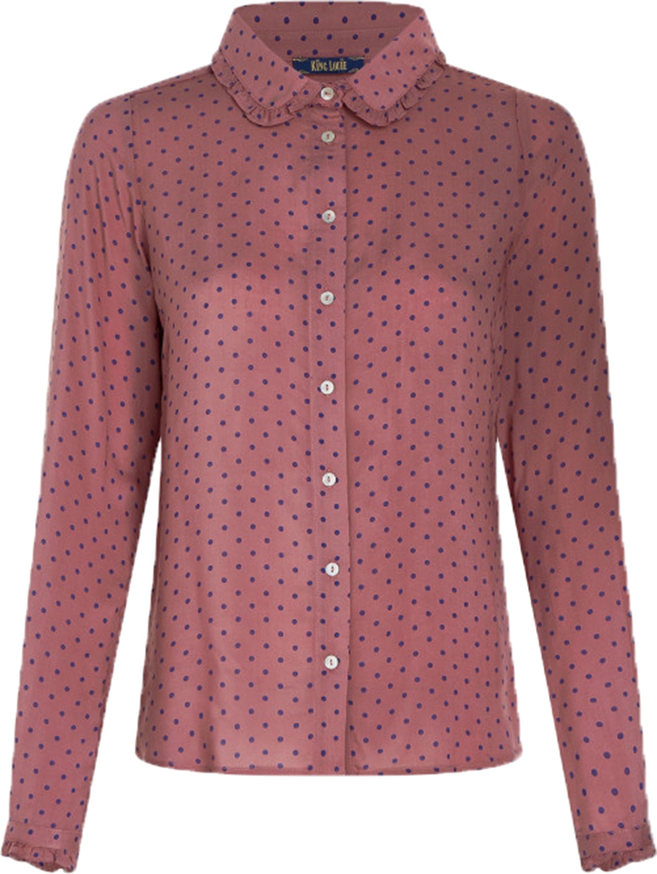 King_Louie_SOPHIA_LA_BELLE_Ruffle_POLKA_DOTS_Punkte_Langarm_BLOUSE_Bluse_Altrosa_Killer_Kirsche-1