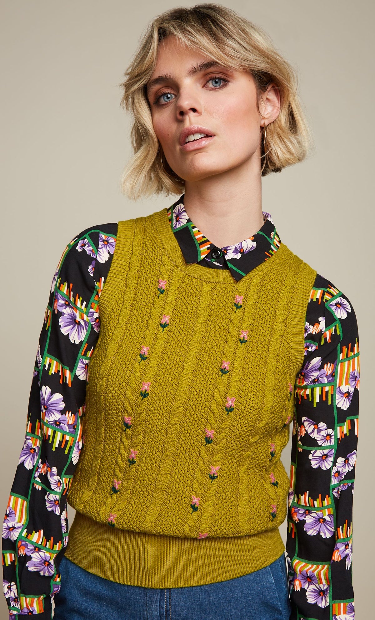 King_Louie_SPENCER_EUPHORIA_Vintage_Floral_CABLE_STITCH_Retro_PULLUNDER_Oberteil-1