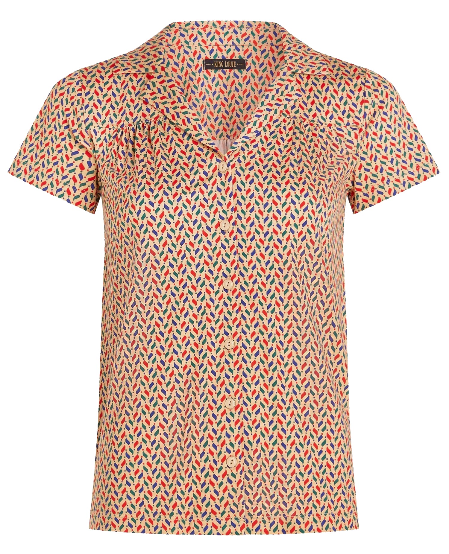 King_Louie_TEX_COCOLUPA_Retro_Graphic_Vintage_Kurzarm_V-Neck_BLUSE_Oberteil-3