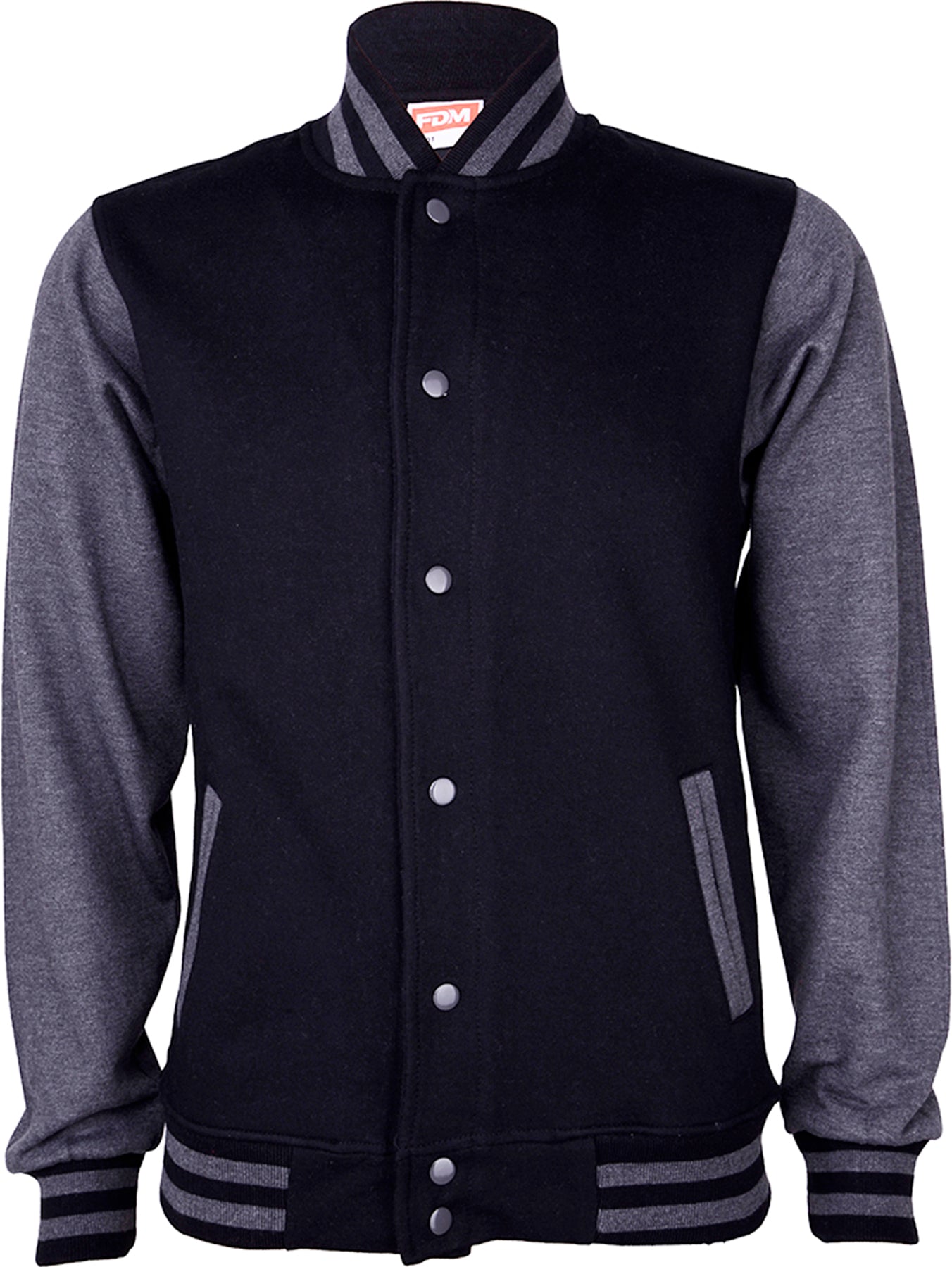 Klassische_2-Tone_BASEBALL_JACKE_College_Jacke_Unisex__-_Schwarz_Charcoal_killer_kirsche