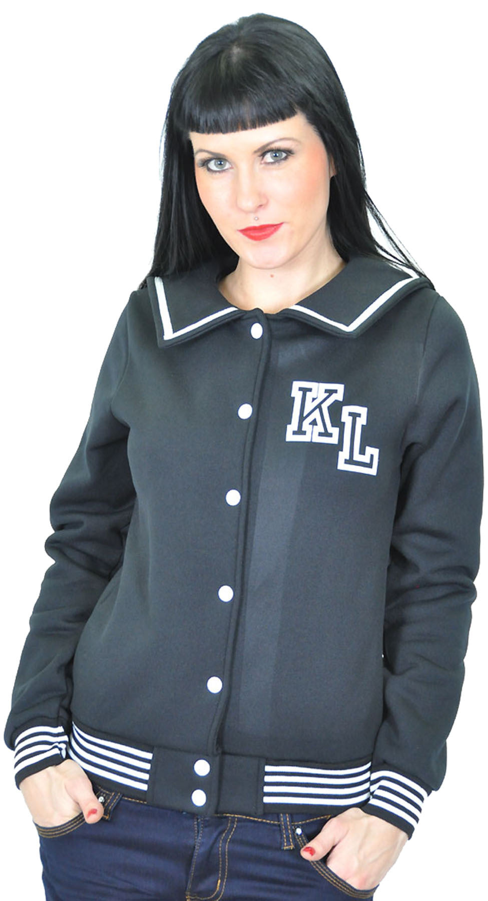 Kuestenluder_50s_BASEBALL_Jacke_mit_MATROSENKRAGEN_-_Schwarz_killer_kirsche