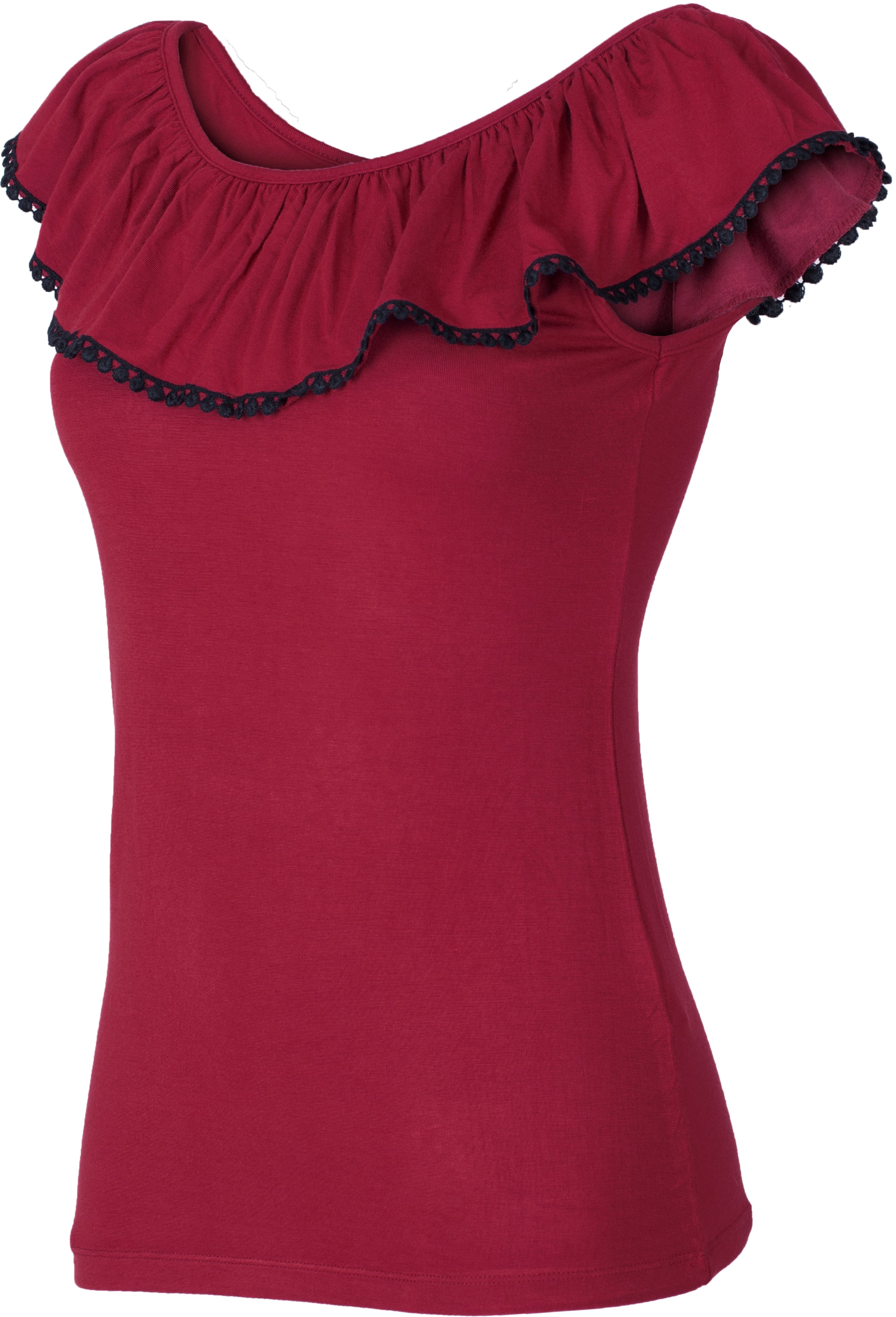 Kuestenluder_ADRIENNE_Vintage_POMPOM_Volant_OBERTEIL_Top_Rot-2SuPUGgqRn87Vc