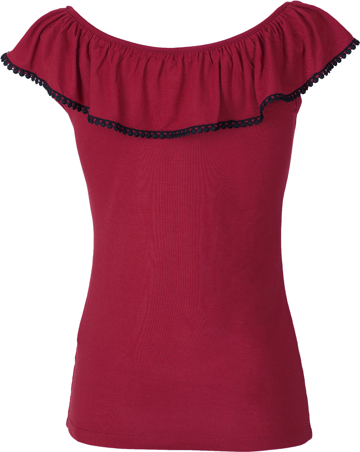 Kuestenluder_ADRIENNE_Vintage_POMPOM_Volant_OBERTEIL_Top_Rot-3LwzIpn6zLrhtF