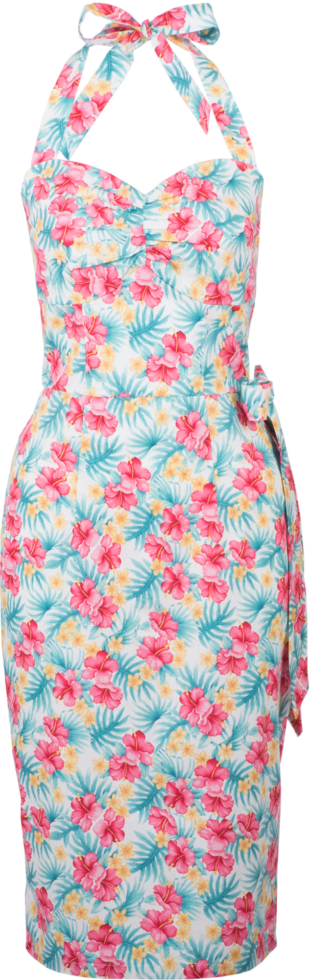 Kuestenluder_AILIEN_Tropical_HIBISKUS_Frangipani_Neckholder_PENCIL_DRESS_Kleid-1I9kH3b8yx3qS5