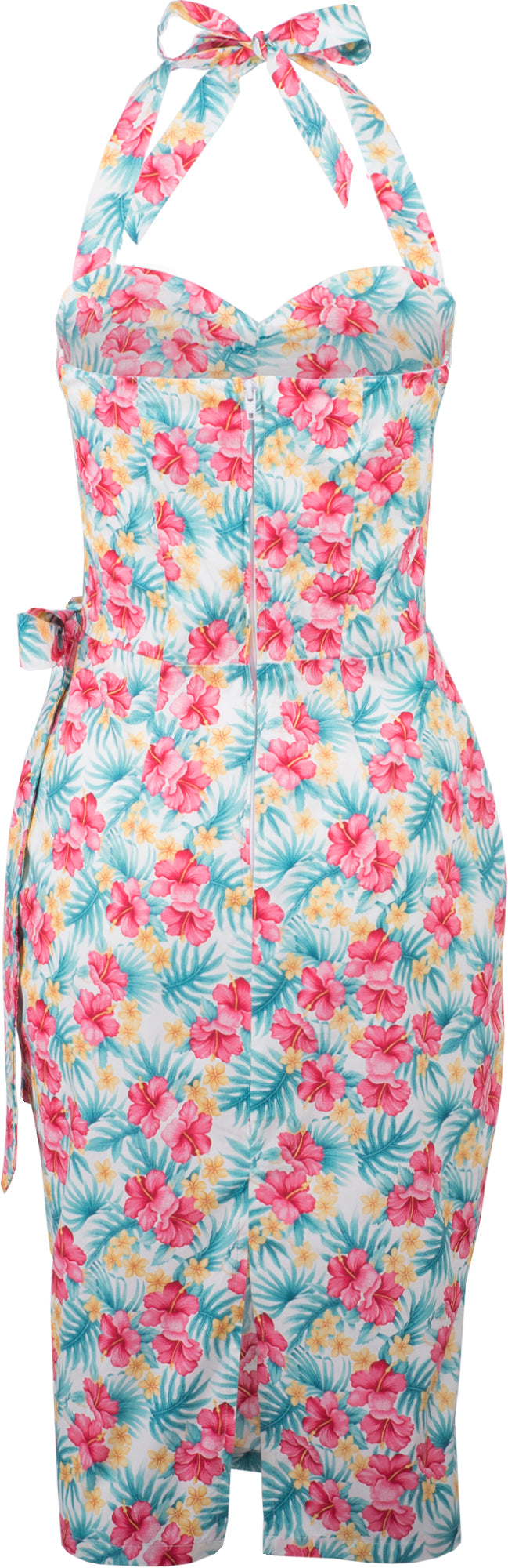 Kuestenluder_AILIEN_Tropical_HIBISKUS_Frangipani_Neckholder_PENCIL_DRESS_Kleid-3HR6OEdihUx5YB