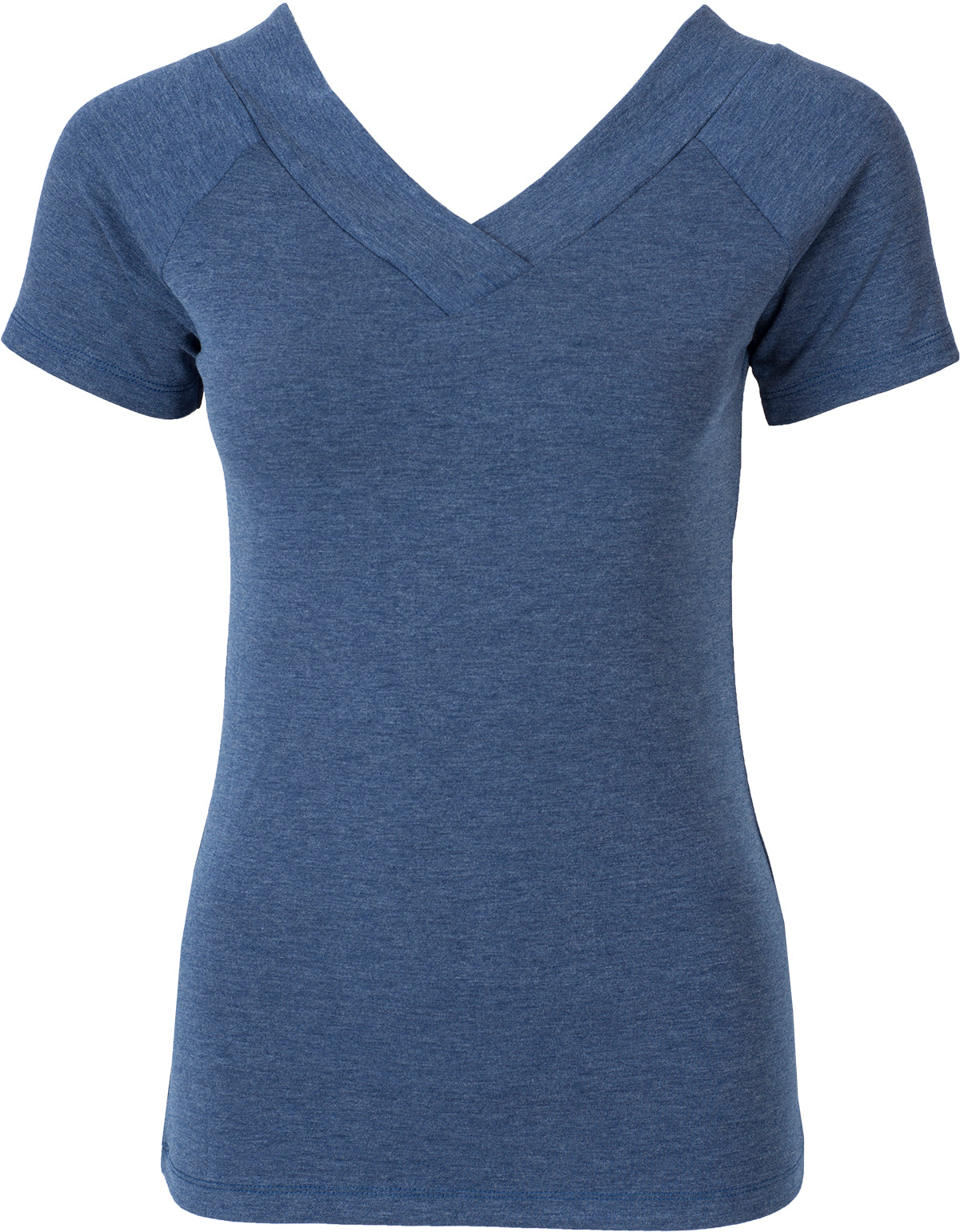 Kuestenluder_ALLEGRA_Vintage_V-NECK_Kurzarm_SHIRT_Blau_Meliert-3fAKNJ3u09GOm0