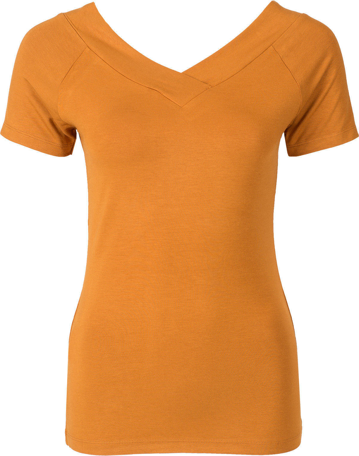 Kuestenluder_ALLEGRA_Vintage_V-NECK_Raglan_Kurzarm_SHIRT_Senfgelb-3