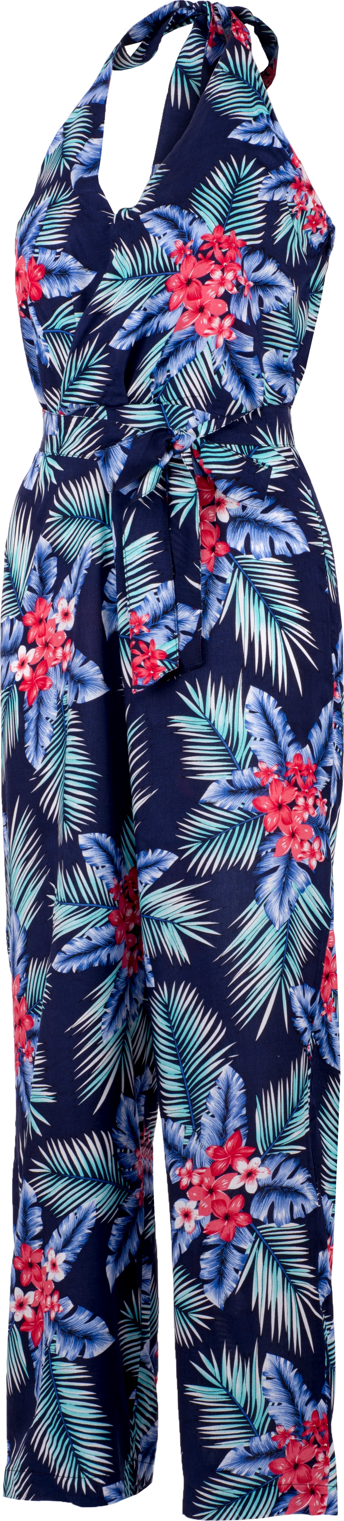 Kuestenluder_ALUNA_Tropical_FRANGIPANI_Palmenblatt_V-Neck_JUMPSUIT_Overall-2