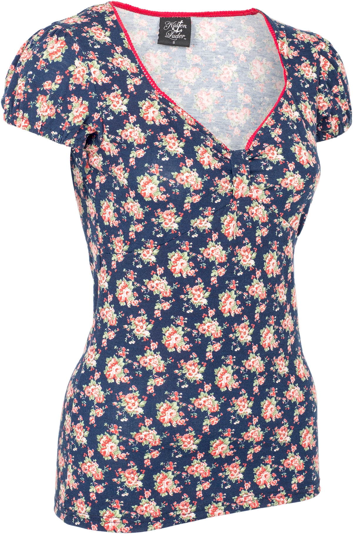 Kuestenluder_BRIONNA_Vintage_Blumen_Flower_FLORAL__Kurzarm_SHIRT_Oberteil-2