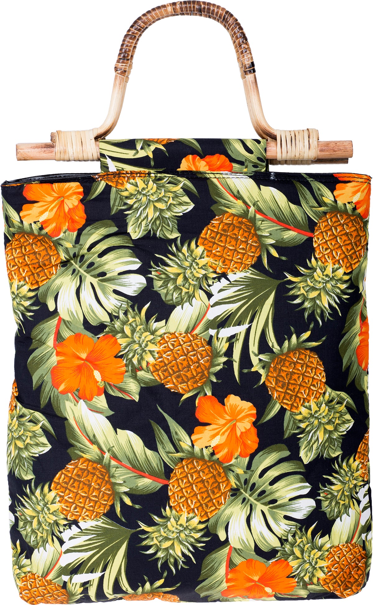 Kuestenluder_CATHLEN_Hibiskus_ANANAS_Pineapple_Bambushenkel_HANDTASCHE-1