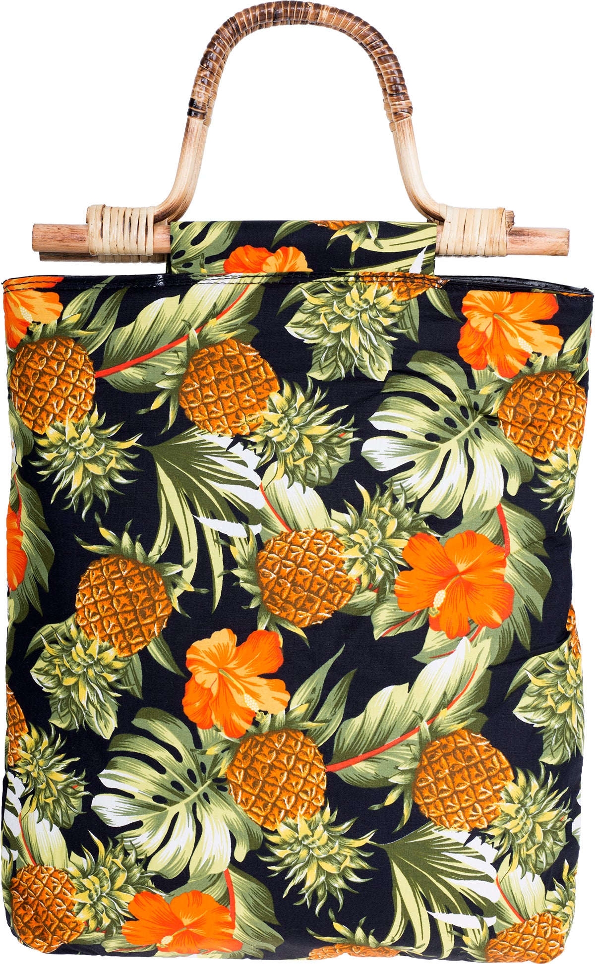 Kuestenluder_CATHLEN_Hibiskus_ANANAS_Pineapple_Bambushenkel_HANDTASCHE-4