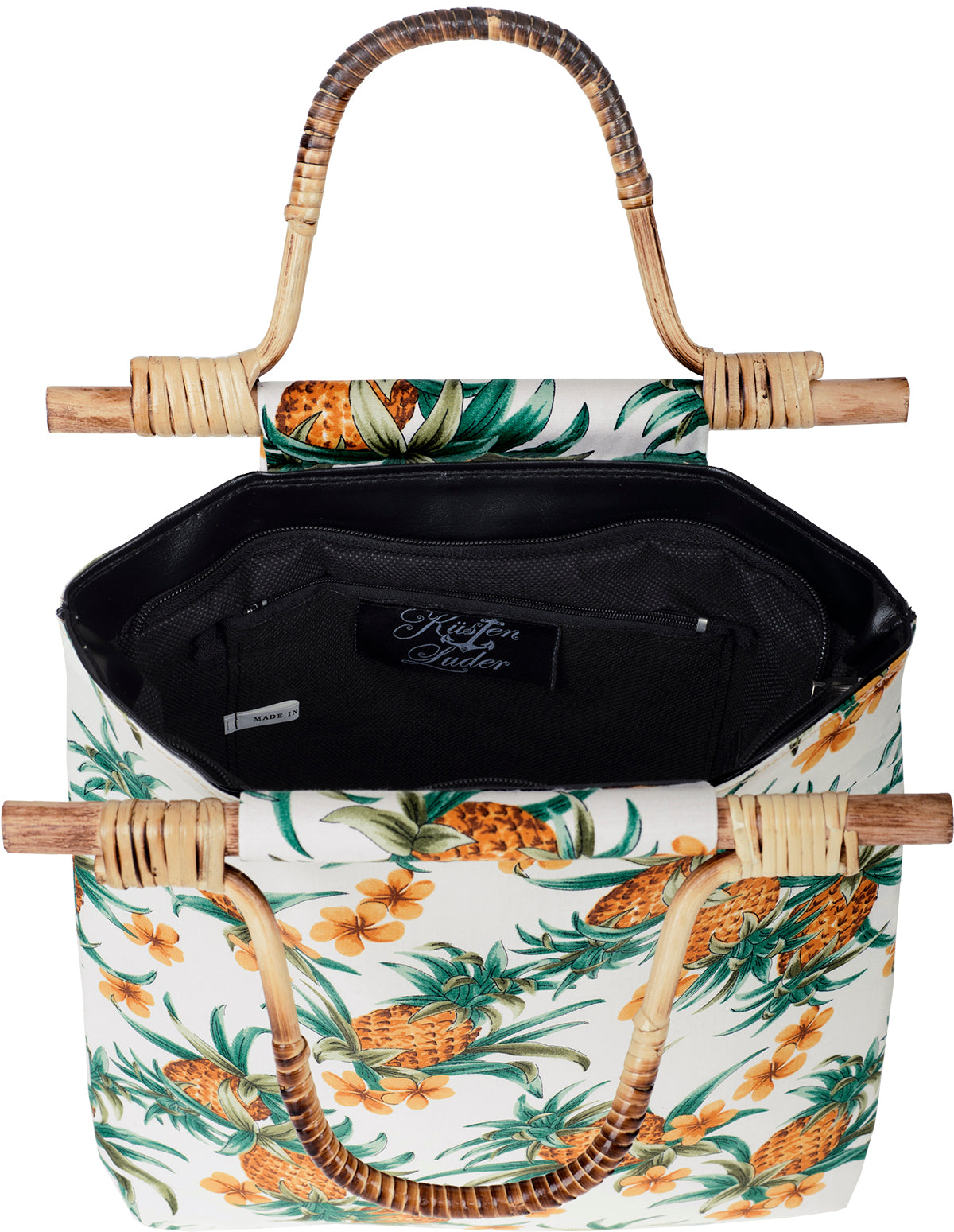 Kuestenluder_CATHLEN_Pineapple_FRANGIPANI_Bambushenkel_HANDTASCHE_weiss-5dkYFAJWqm6P6B