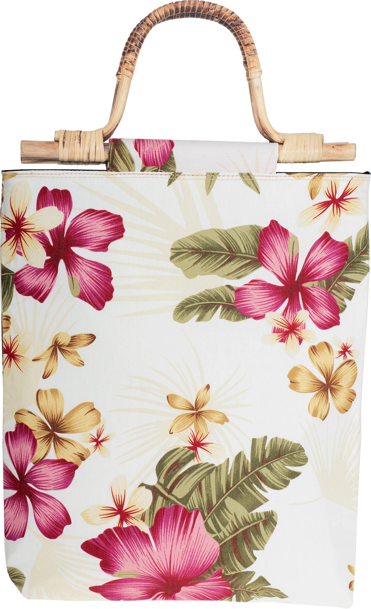 Kuestenluder_CATHLEN_Tropical_HIBISKUS_Blumen_Bambushenkel_HANDTASCHE_weiss-4