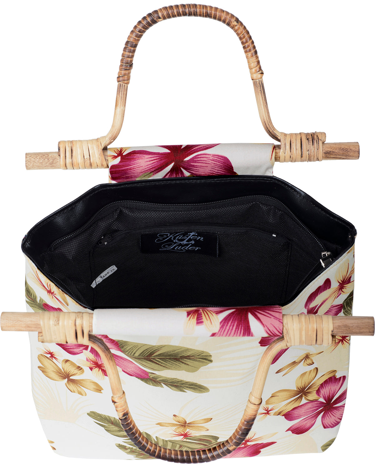 Kuestenluder_CATHLEN_Tropical_HIBISKUS_Blumen_Bambushenkel_HANDTASCHE_weiss-5