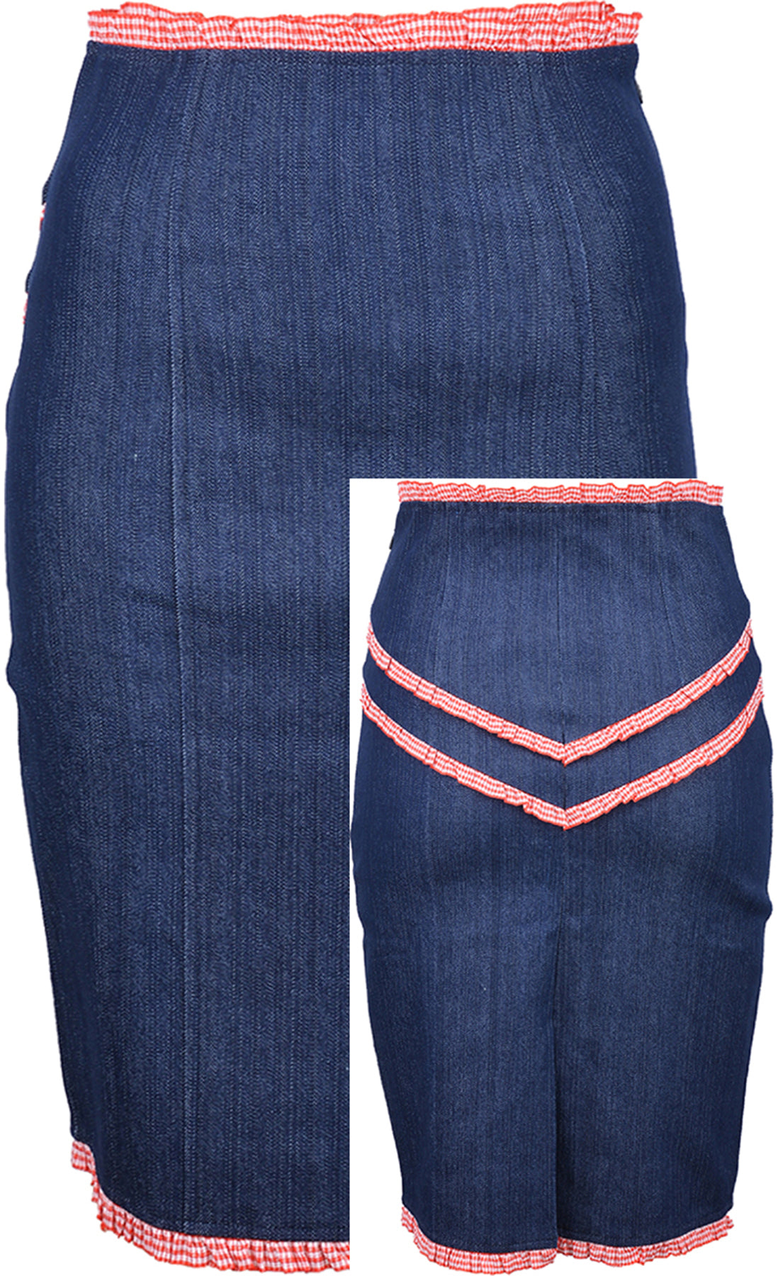 Kuestenluder_CECILY_Jeans_Denim_PIN_UP_Ruffle_VICHY_Pencil_Skirt_-_Blau_Rot_killer_kirsche111I8zt4XJ33kapn