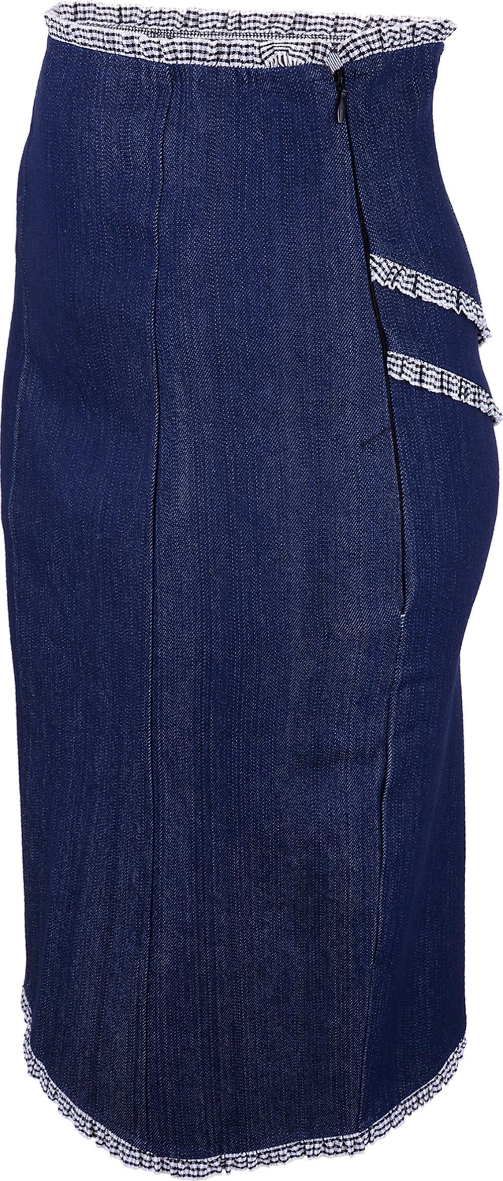 Kuestenluder_CECILY_Jeans_Denim_PIN_UP_Ruffle_VICHY_Pencil_Skirt_blau_5