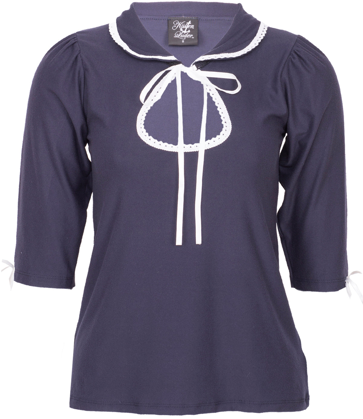 Kuestenluder_DARLA_Vintage_PEEPHOLE_Schluesselloch_Bow_34_Arm_SHIRT_-_BlauLJtFkm1e1c2iY