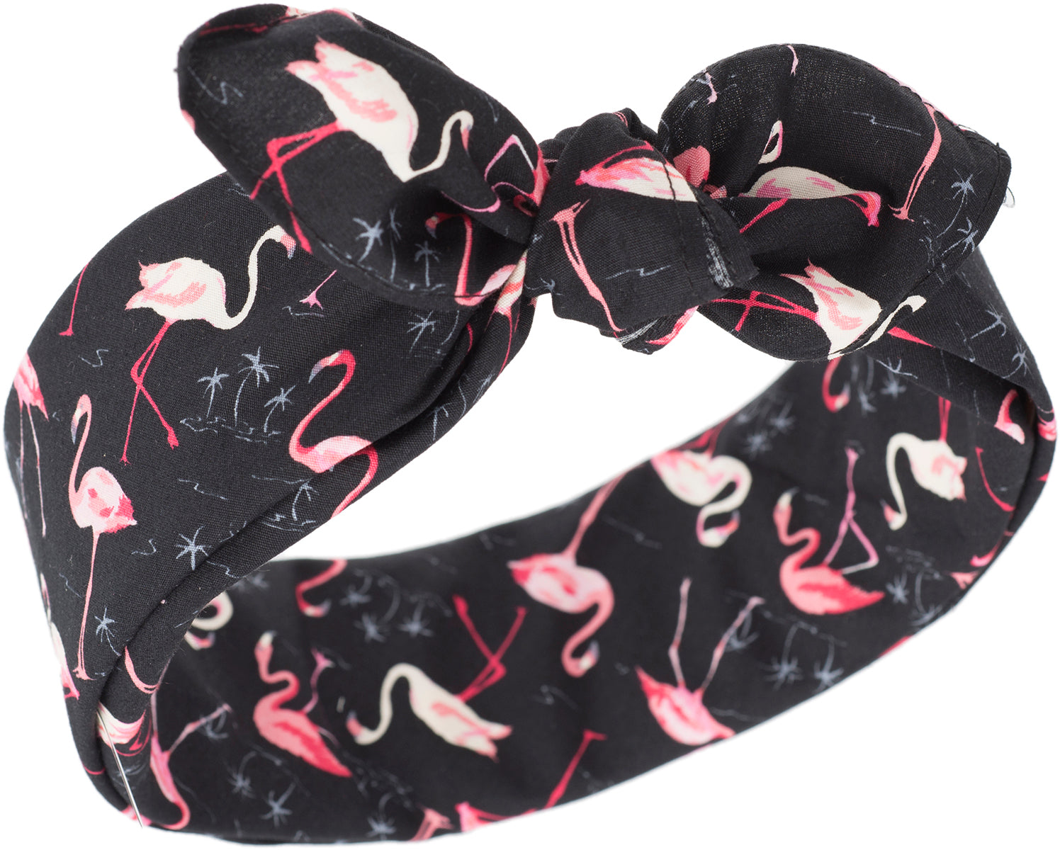 Kuestenluder_DEBBRA_Vintage_FLAMINGO_Tropical_Pin_Up_Nickituch_BANDANA_schwarz