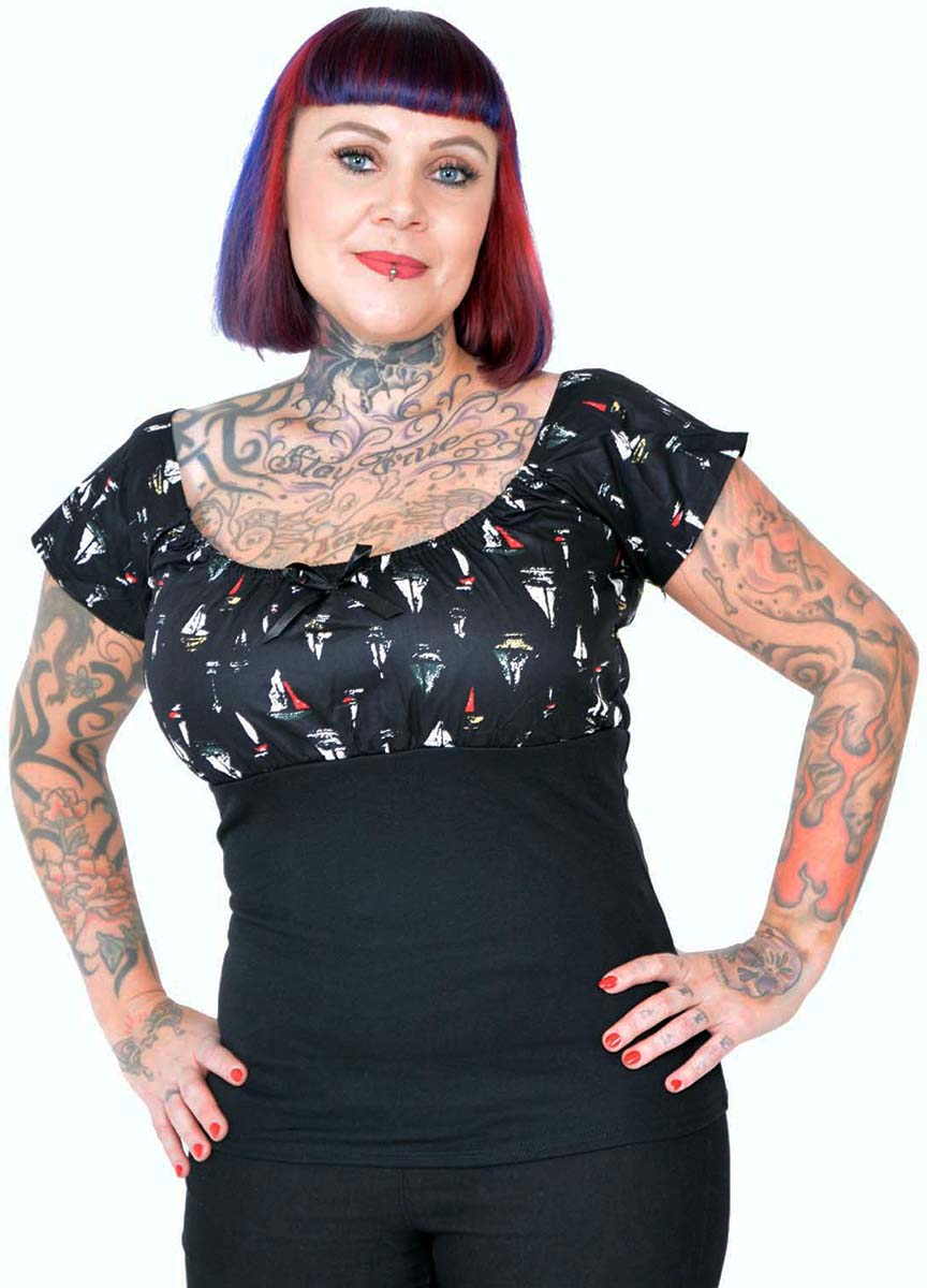 Kuestenluder_DIXIE_Sailor_SCHIFFE_Ship_PIN_UP_Vintage_Bluse_SHIRT_Schwarz-15FvoVvjRq5M1V